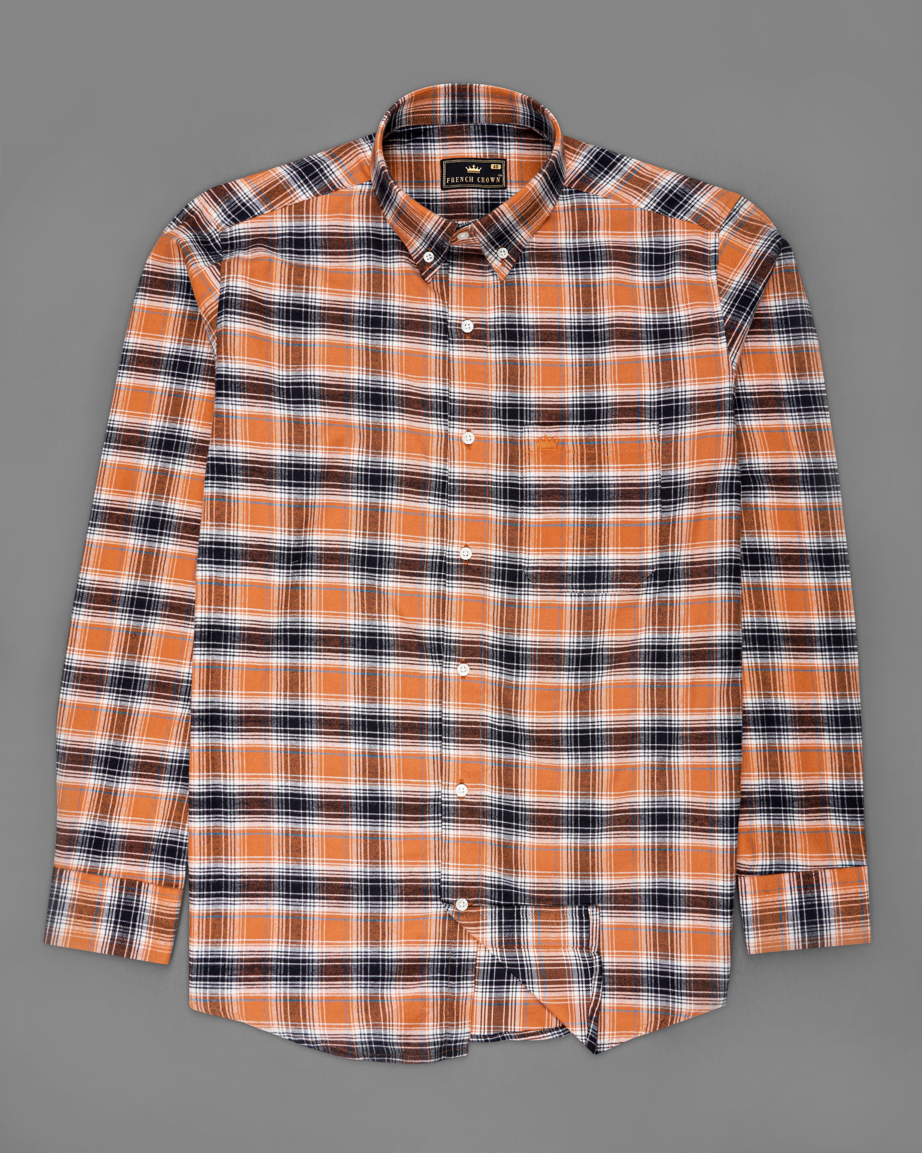 Terra Cotta Brown and Mirage Black Plaid Flannel Shirt  8805-BD-38,8805-BD-H-38,8805-BD-39,8805-BD-H-39,8805-BD-40,8805-BD-H-40,8805-BD-42,8805-BD-H-42,8805-BD-44,8805-BD-H-44,8805-BD-46,8805-BD-H-46,8805-BD-48,8805-BD-H-48,8805-BD-50,8805-BD-H-50,8805-BD-52,8805-BD-H-52