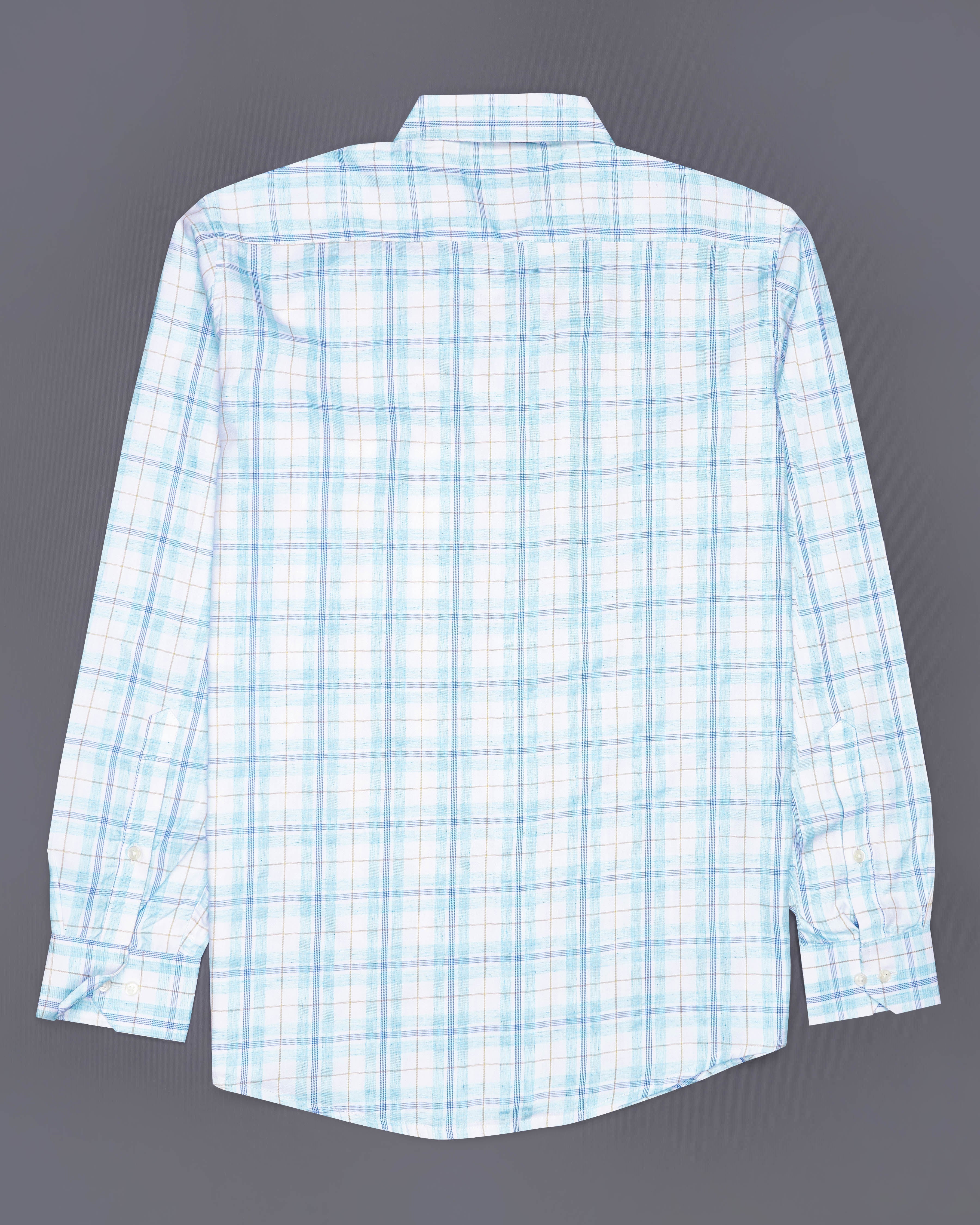 Bright White with Sapphire Blue Plaid Premium Cotton Shirt  8809-BD-38,8809-BD-H-38,8809-BD-39,8809-BD-H-39,8809-BD-40,8809-BD-H-40,8809-BD-42,8809-BD-H-42,8809-BD-44,8809-BD-H-44,8809-BD-46,8809-BD-H-46,8809-BD-48,8809-BD-H-48,8809-BD-50,8809-BD-H-50,8809-BD-52,8809-BD-H-52