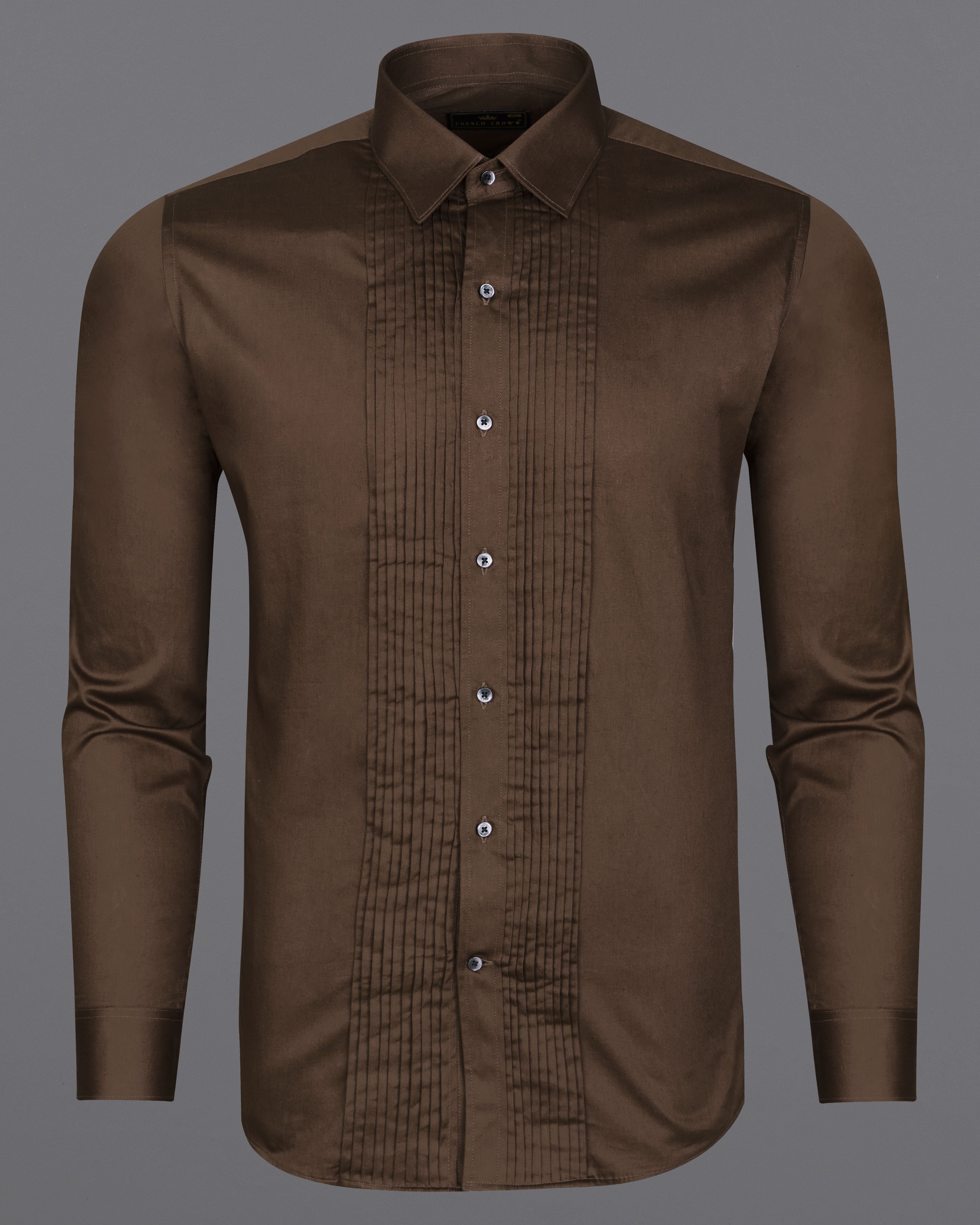 Kabul Brown Subtle Sheen Snake Pleated Super Soft Premium Cotton Tuxedo Shirt 8832-BLK-TXD-38, 8832-BLK-TXD-H-38, 8832-BLK-TXD-39, 8832-BLK-TXD-H-39, 8832-BLK-TXD-40, 8832-BLK-TXD-H-40, 8832-BLK-TXD-42, 8832-BLK-TXD-H-42, 8832-BLK-TXD-44, 8832-BLK-TXD-H-44, 8832-BLK-TXD-46, 8832-BLK-TXD-H-46, 8832-BLK-TXD-48, 8832-BLK-TXD-H-48, 8832-BLK-TXD-50, 8832-BLK-TXD-H-50, 8832-BLK-TXD-52, 8832-BLK-TXD-H-52