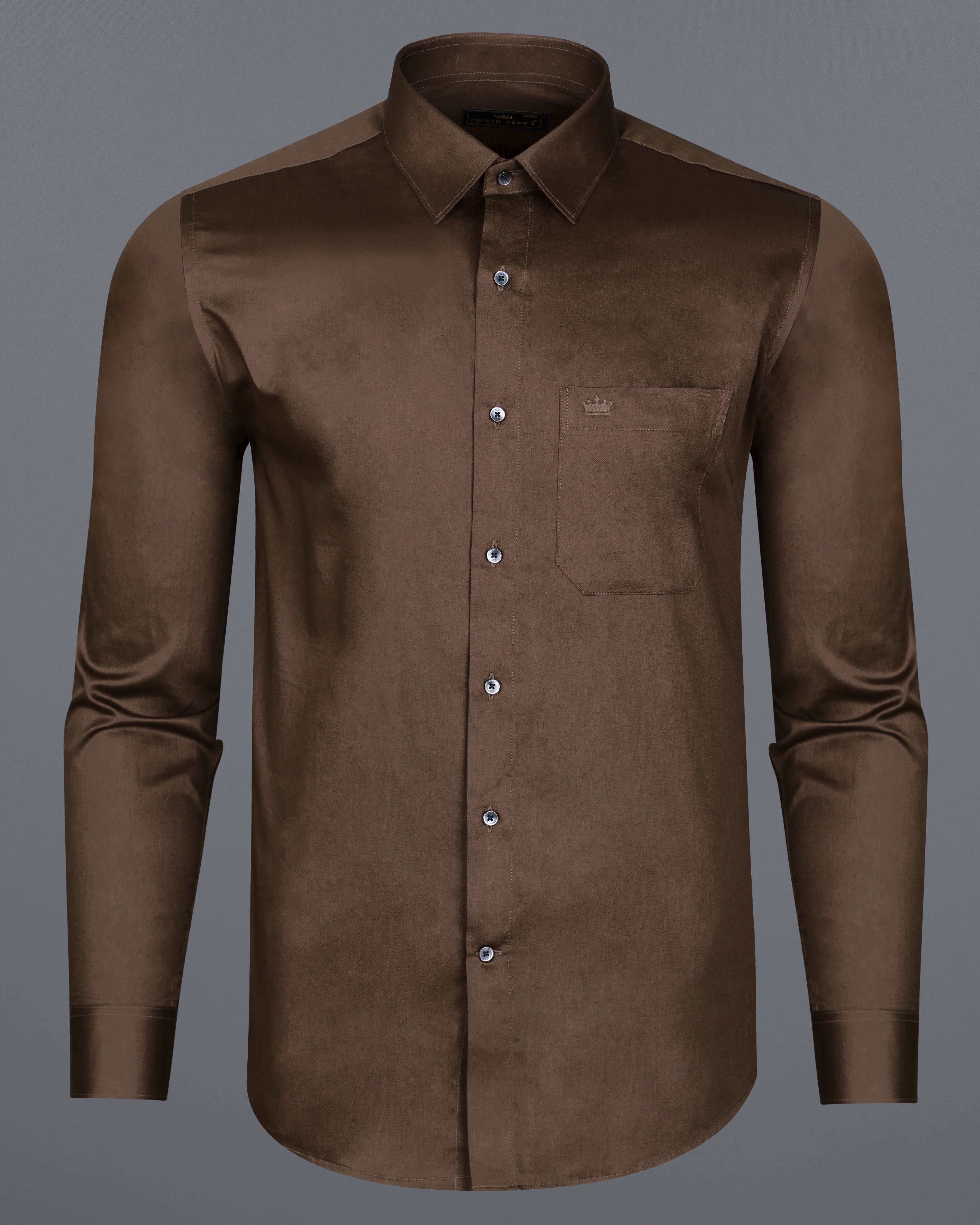 Kabul Brown Subtle Sheen Super Soft Premium Cotton Shirt 8833-BLK-38, 8833-BLK-H-38, 8833-BLK-39, 8833-BLK-H-39, 8833-BLK-40, 8833-BLK-H-40, 8833-BLK-42, 8833-BLK-H-42, 8833-BLK-44, 8833-BLK-H-44, 8833-BLK-46, 8833-BLK-H-46, 8833-BLK-48, 8833-BLK-H-48, 8833-BLK-50, 8833-BLK-H-50, 8833-BLK-52, 8833-BLK-H-52