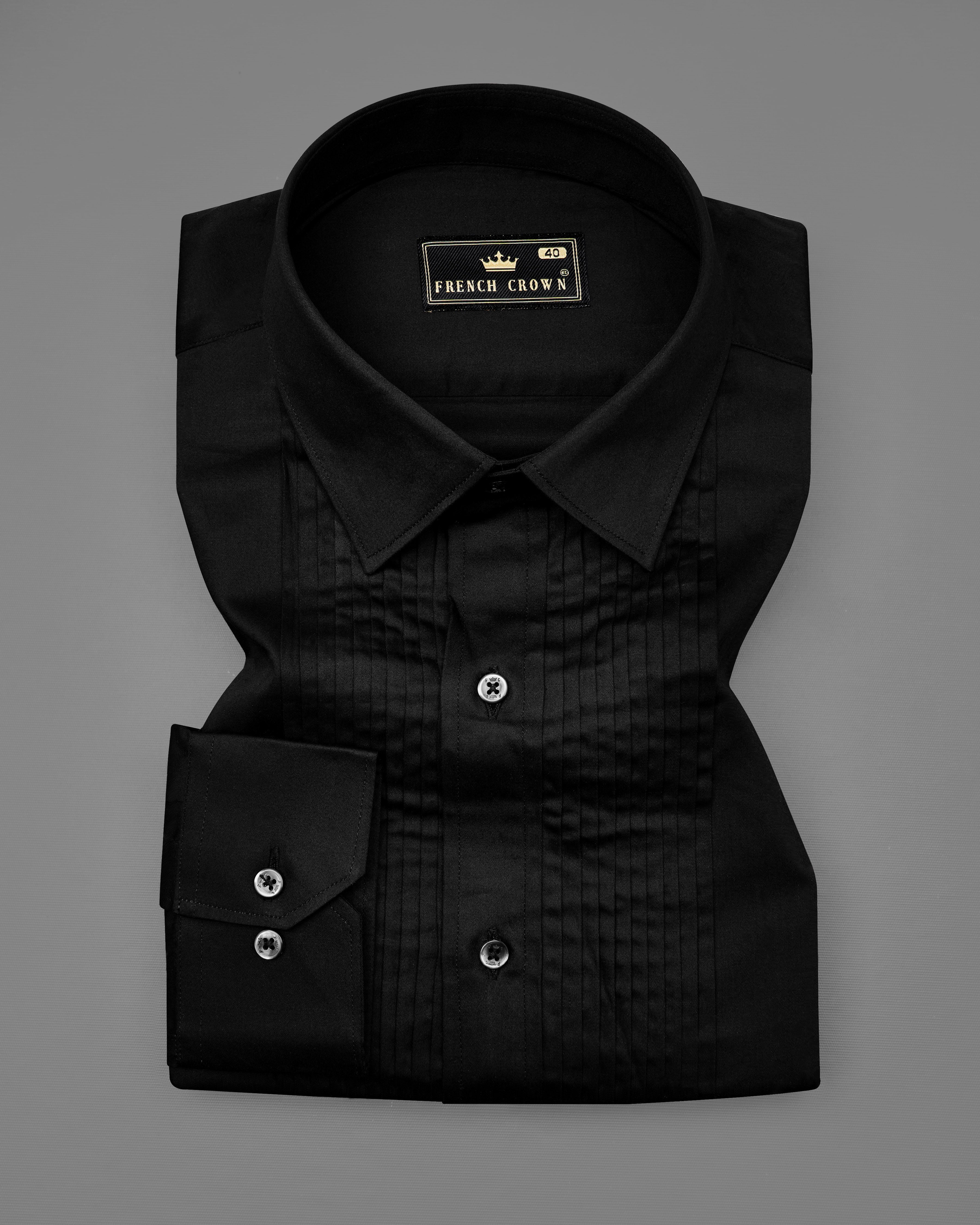 Jade Black Subtle Sheen Snake Pleated Super Soft Premium Cotton Tuxedo Shirt 8840-BLK-TXD-38, 8840-BLK-TXD-H-38, 8840-BLK-TXD-39, 8840-BLK-TXD-H-39, 8840-BLK-TXD-40, 8840-BLK-TXD-H-40, 8840-BLK-TXD-42, 8840-BLK-TXD-H-42, 8840-BLK-TXD-44, 8840-BLK-TXD-H-44, 8840-BLK-TXD-46, 8840-BLK-TXD-H-46, 8840-BLK-TXD-48, 8840-BLK-TXD-H-48, 8840-BLK-TXD-50, 8840-BLK-TXD-H-50, 8840-BLK-TXD-52, 8840-BLK-TXD-H-52