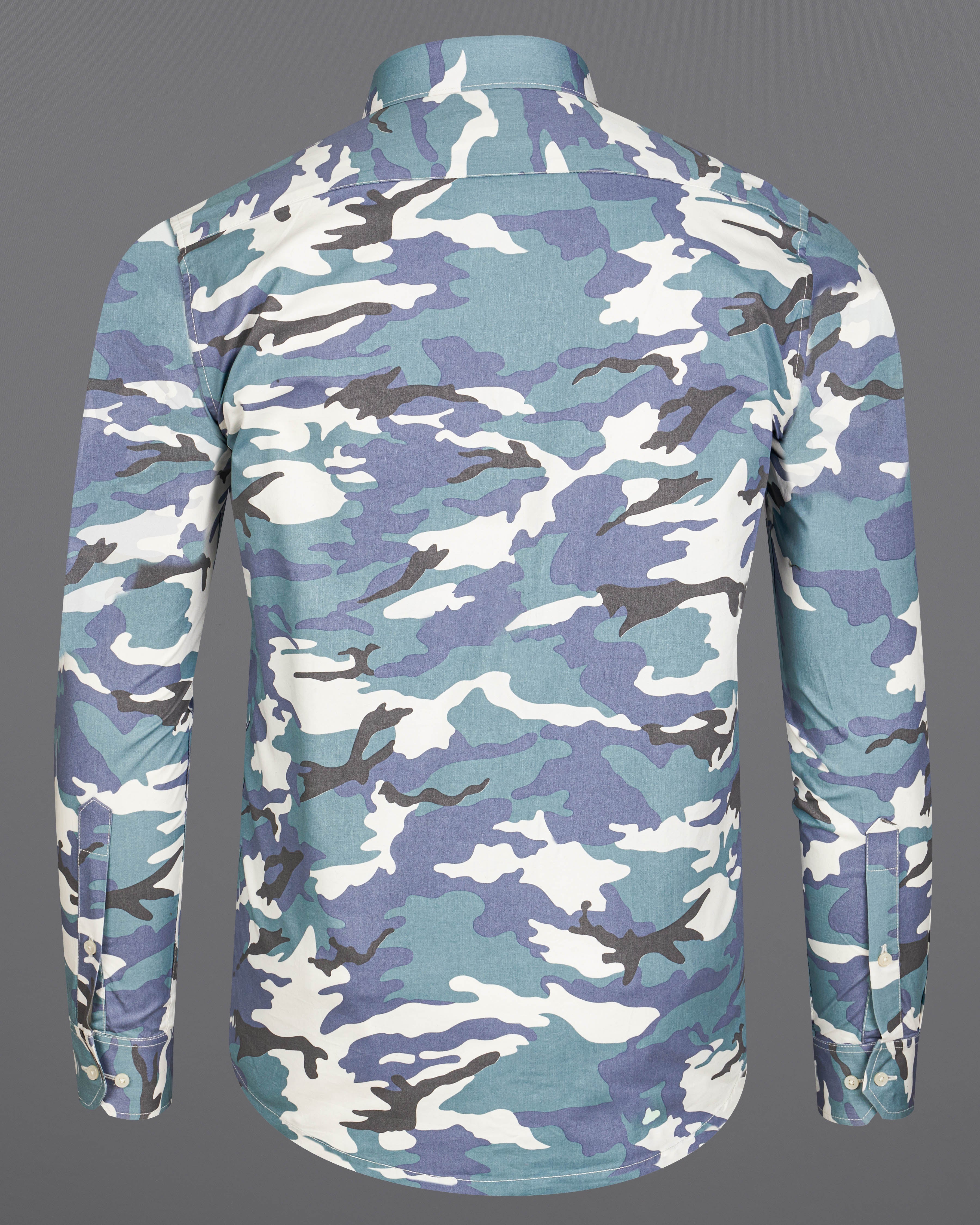 Cascade Blue with Mobster Blue Multicolour Camouflage Printed Royal Oxford Shirt 8890-BD-38, 8890-BD-H-38,  8890-BD-39,  8890-BD-H-39,  8890-BD-40,  8890-BD-H-40,  8890-BD-42,  8890-BD-H-42,  8890-BD-44,  8890-BD-H-44,  8890-BD-46,  8890-BD-H-46,  8890-BD-48,  8890-BD-H-48,  8890-BD-50,  8890-BD-H-50,  8890-BD-52,  8890-BD-H-52