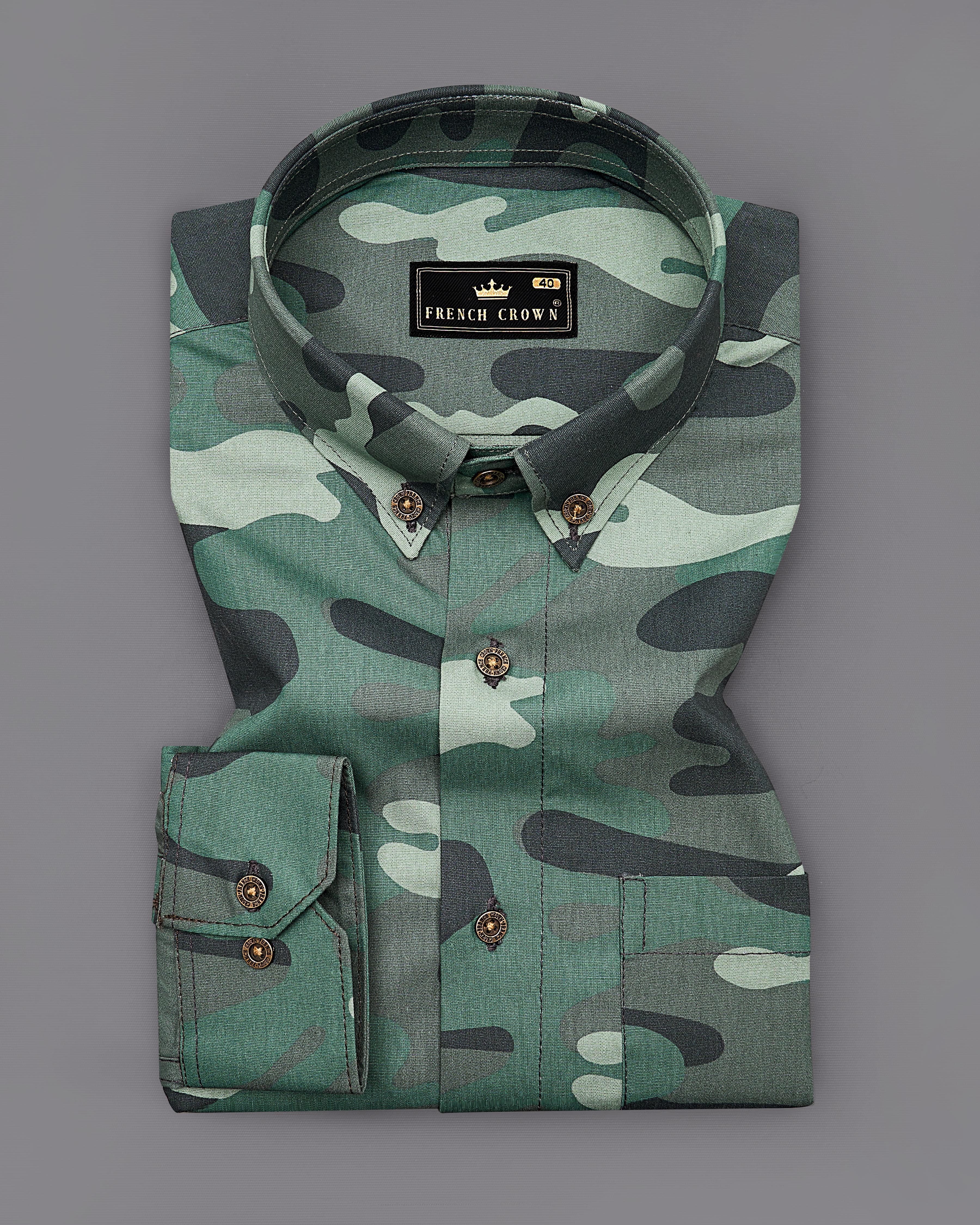 Viridian Green with Multicolour Camouflage Printed Royal Oxford Shirt 8891-BD-MB-38, 8891-BD-MB-H-38,  8891-BD-MB-39,  8891-BD-MB-H-39,  8891-BD-MB-40,  8891-BD-MB-H-40,  8891-BD-MB-42,  8891-BD-MB-H-42,  8891-BD-MB-44,  8891-BD-MB-H-44,  8891-BD-MB-46,  8891-BD-MB-H-46,  8891-BD-MB-48,  8891-BD-MB-H-48,  8891-BD-MB-50,  8891-BD-MB-H-50,  8891-BD-MB-52,  8891-BD-MB-H-52