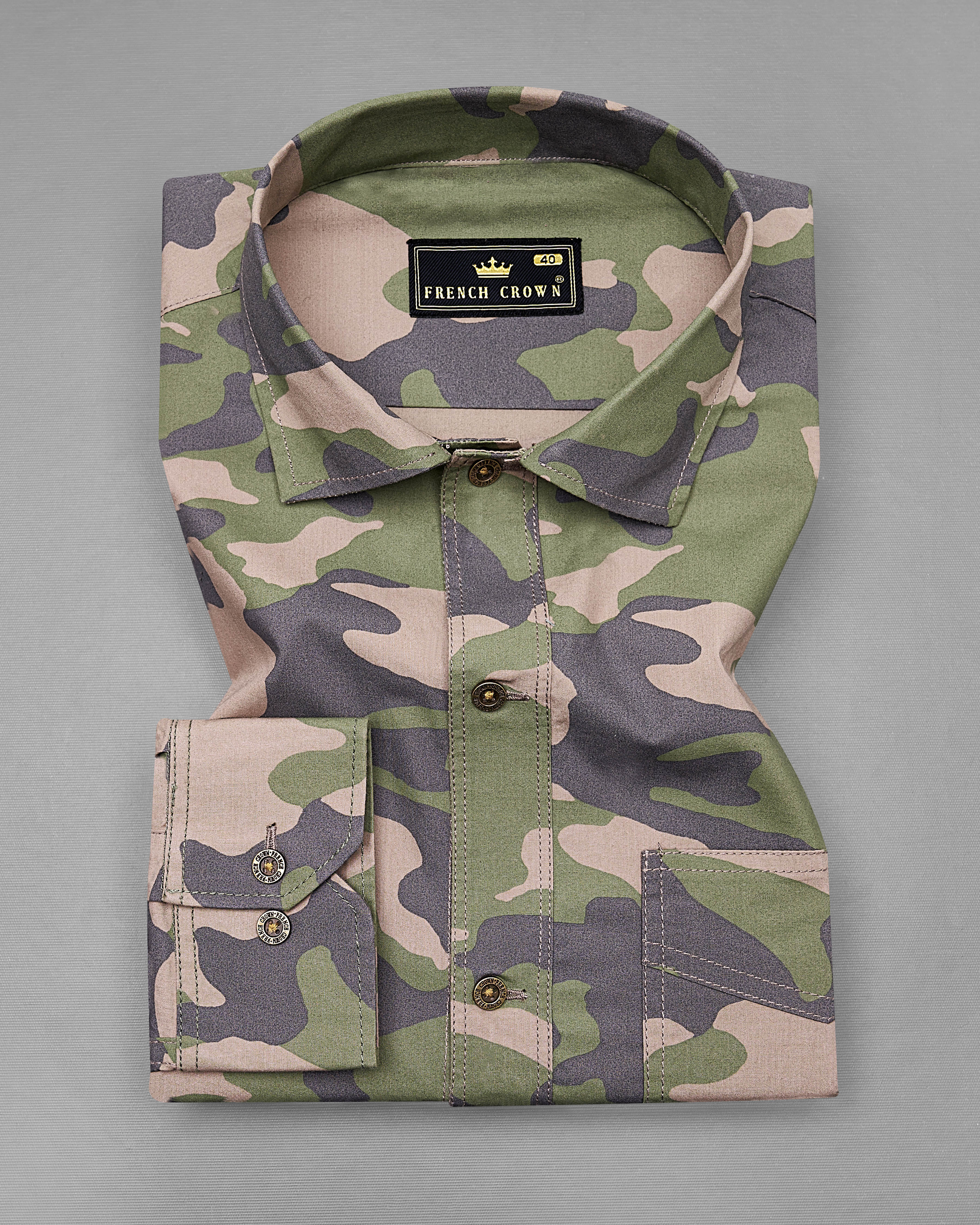 Granite Green with Nobel Brown Camouflage Printed Royal Oxford Designer OverShirt 8902-CA-MB-P326-38, 8902-CA-MB-P326-H-38,  8902-CA-MB-P326-39,  8902-CA-MB-P326-H-39,  8902-CA-MB-P326-40,  8902-CA-MB-P326-H-40,  8902-CA-MB-P326-42,  8902-CA-MB-P326-H-42,  8902-CA-MB-P326-44,  8902-CA-MB-P326-H-44,  8902-CA-MB-P326-46,  8902-CA-MB-P326-H-46,  8902-CA-MB-P326-48,  8902-CA-MB-P326-H-48,  8902-CA-MB-P326-50,  8902-CA-MB-P326-H-50,  8902-CA-MB-P326-52,  8902-CA-MB-P326-H-52