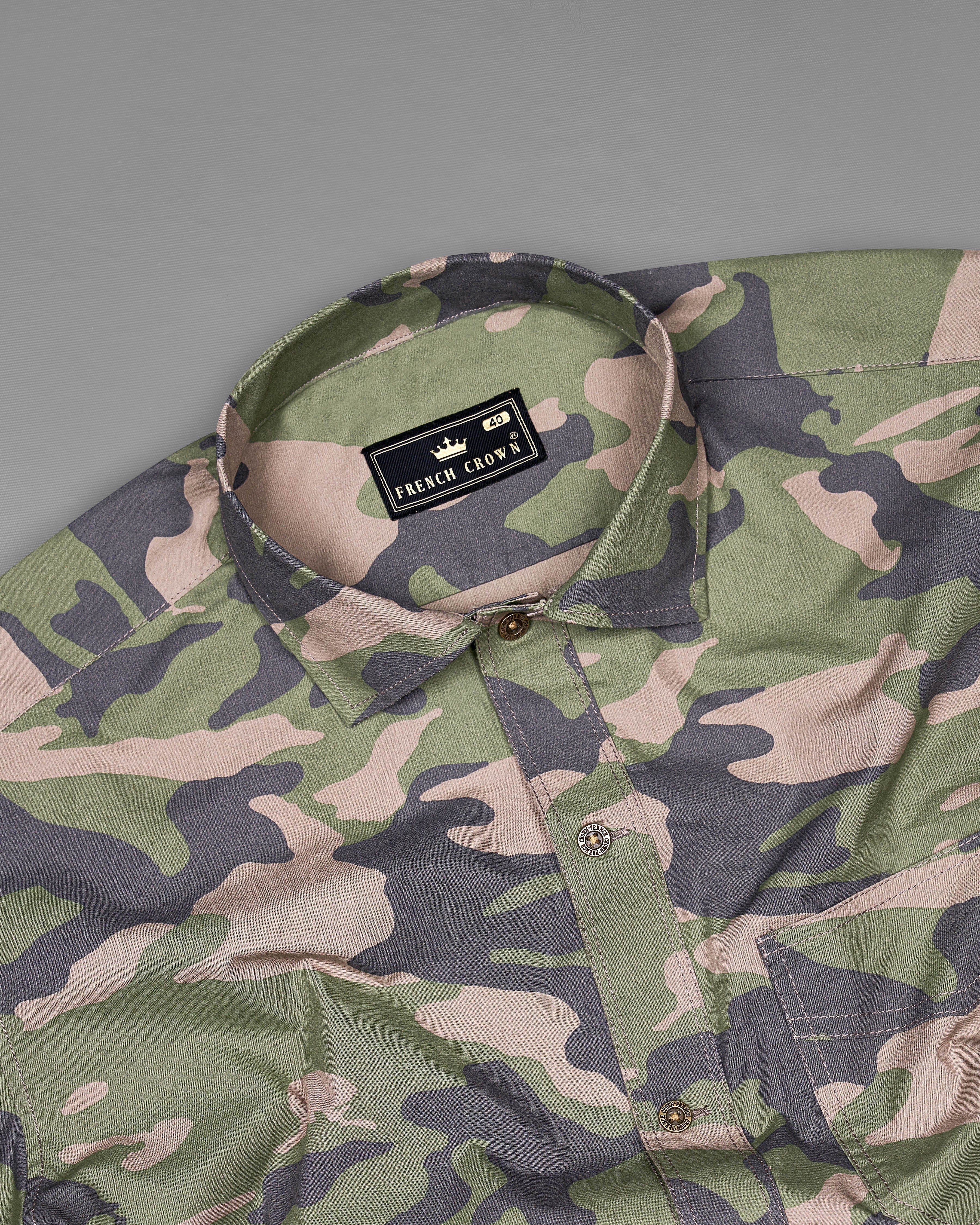 Granite Green with Nobel Brown Camouflage Printed Royal Oxford Designer OverShirt 8902-CA-MB-P326-38, 8902-CA-MB-P326-H-38,  8902-CA-MB-P326-39,  8902-CA-MB-P326-H-39,  8902-CA-MB-P326-40,  8902-CA-MB-P326-H-40,  8902-CA-MB-P326-42,  8902-CA-MB-P326-H-42,  8902-CA-MB-P326-44,  8902-CA-MB-P326-H-44,  8902-CA-MB-P326-46,  8902-CA-MB-P326-H-46,  8902-CA-MB-P326-48,  8902-CA-MB-P326-H-48,  8902-CA-MB-P326-50,  8902-CA-MB-P326-H-50,  8902-CA-MB-P326-52,  8902-CA-MB-P326-H-52