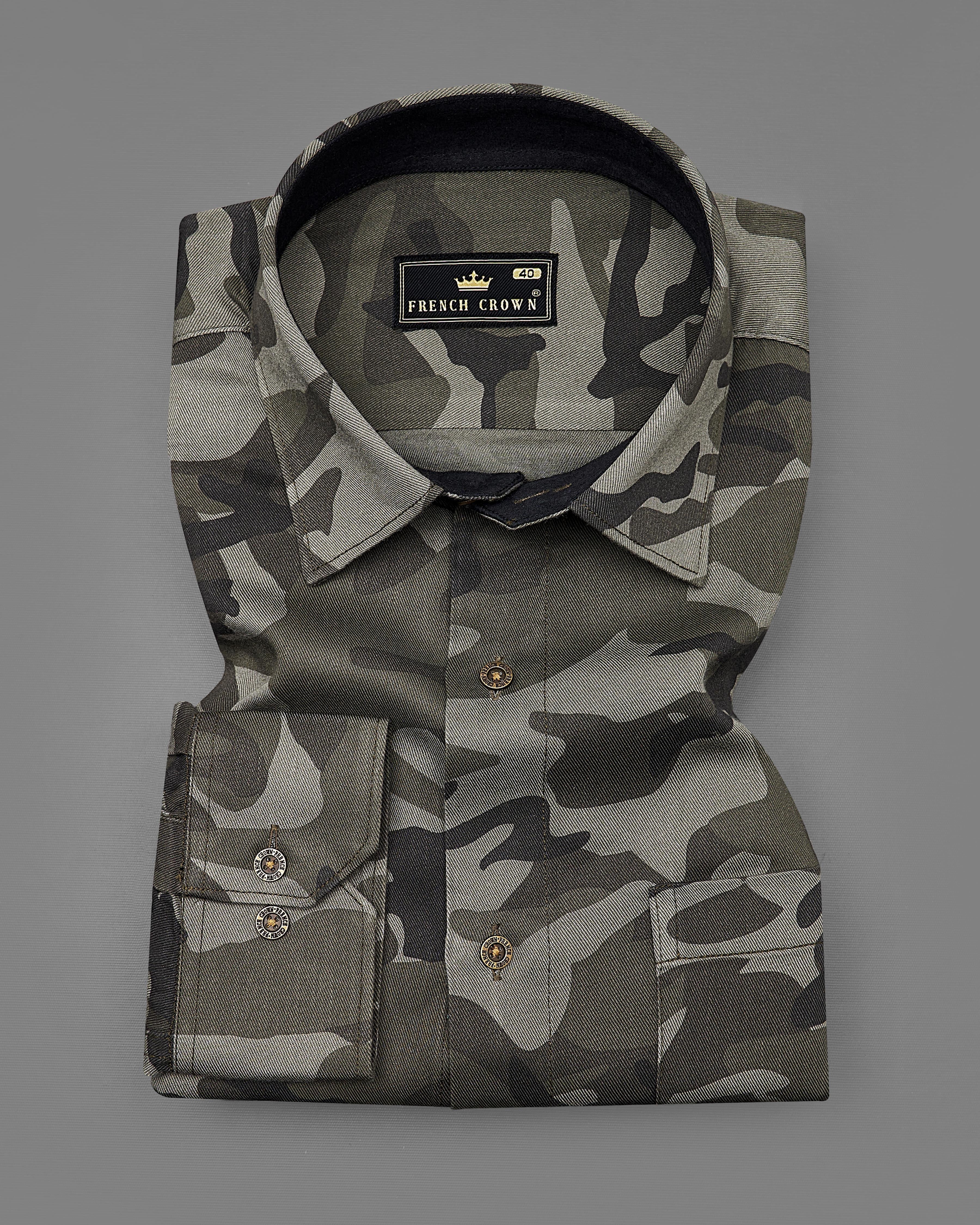 Fuscous Green with Mirage Black Camouflage Military Printed Premium Tencel Designer Shirt 8904-MB-P129-38, 8904-MB-P129-H-38,  8904-MB-P129-39,  8904-MB-P129-H-39,  8904-MB-P129-40,  8904-MB-P129-H-40,  8904-MB-P129-42,  8904-MB-P129-H-42,  8904-MB-P129-44,  8904-MB-P129-H-44,  8904-MB-P129-46,  8904-MB-P129-H-46,  8904-MB-P129-48,  8904-MB-P129-H-48,  8904-MB-P129-50,  8904-MB-P129-H-50,  8904-MB-P129-52,  8904-MB-P129-H-52