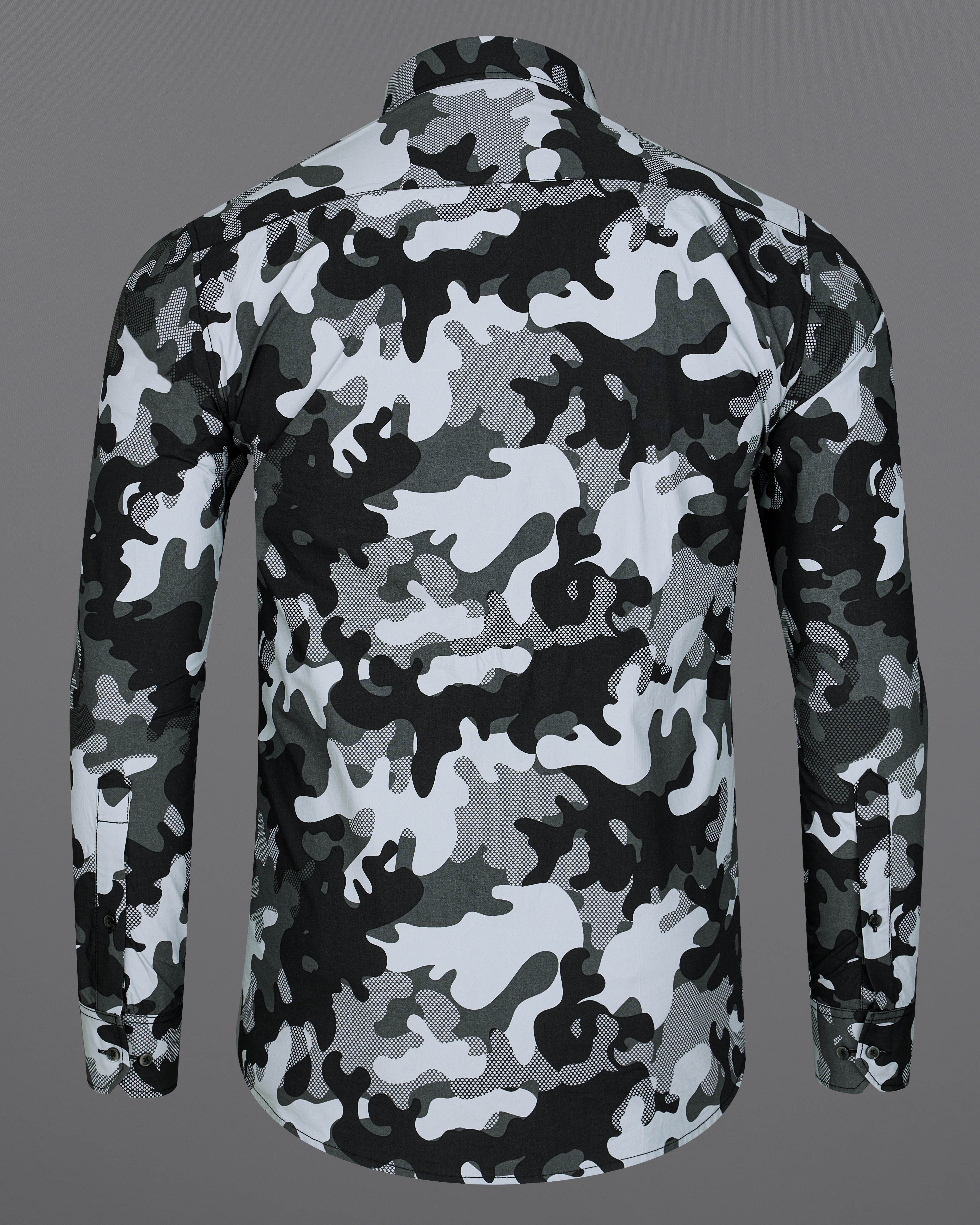 Gunmetal Gray with Black and White Camouflage Printed Premium Tencel Designer Shirt 8909-P311-38, 8909-P311-H-38,  8909-P311-39,  8909-P311-H-39,  8909-P311-40,  8909-P311-H-40,  8909-P311-42,  8909-P311-H-42,  8909-P311-44,  8909-P311-H-44,  8909-P311-46,  8909-P311-H-46,  8909-P311-48,  8909-P311-H-48,  8909-P311-50,  8909-P311-H-50,  8909-P311-52,  8909-P311-H-52