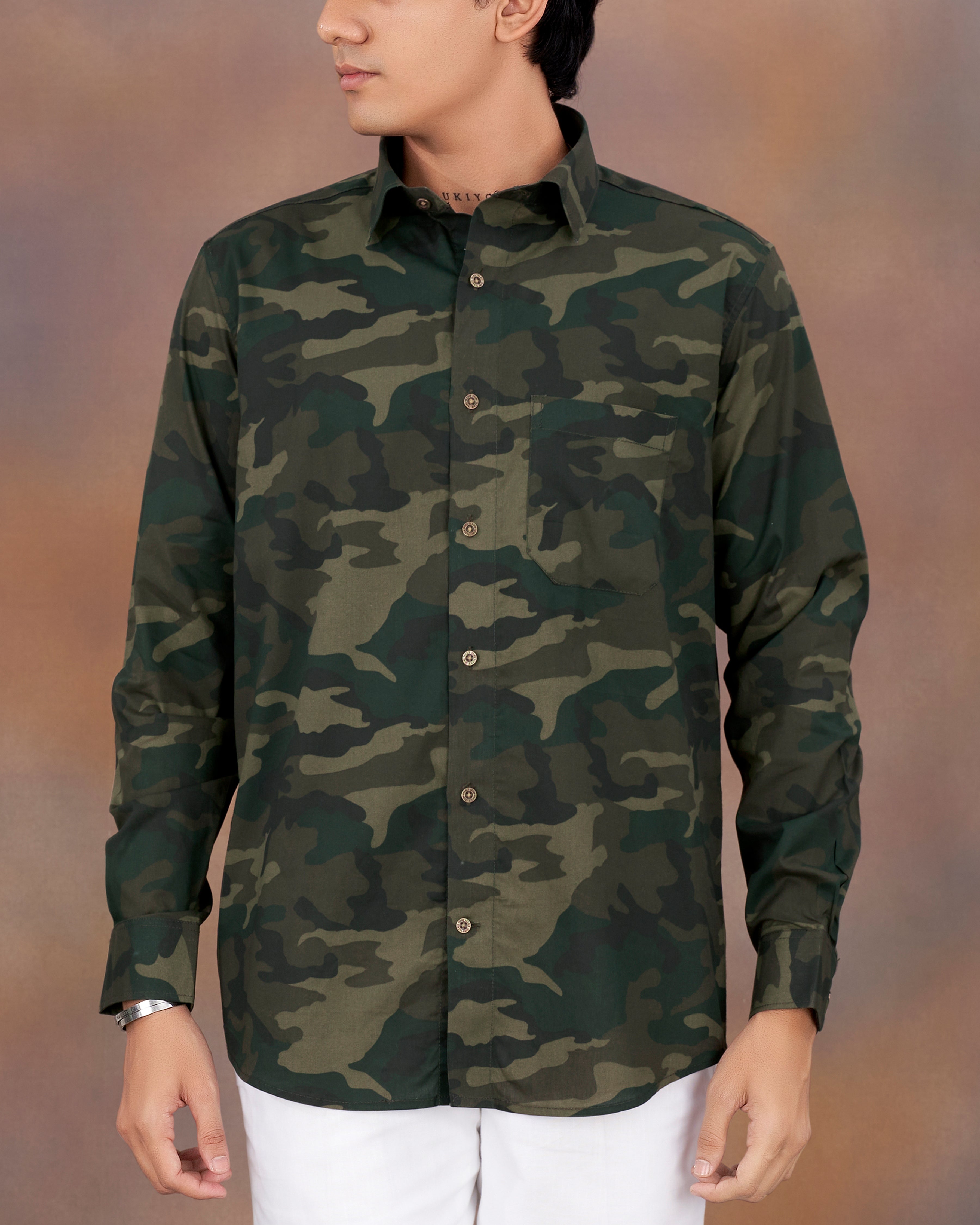 Thunder Brown with Rangoon Green Camouflage Printed Royal Oxford Shirt 8919-MB-38, 8919-MB-H-38, 8919-MB-39, 8919-MB-H-39, 8919-MB-40, 8919-MB-H-40, 8919-MB-42, 8919-MB-H-42, 8919-MB-44, 8919-MB-H-44, 8919-MB-46, 8919-MB-H-46, 8919-MB-48, 8919-MB-H-48, 8919-MB-50, 8919-MB-H-50, 8919-MB-52, 8919-MB-H-52