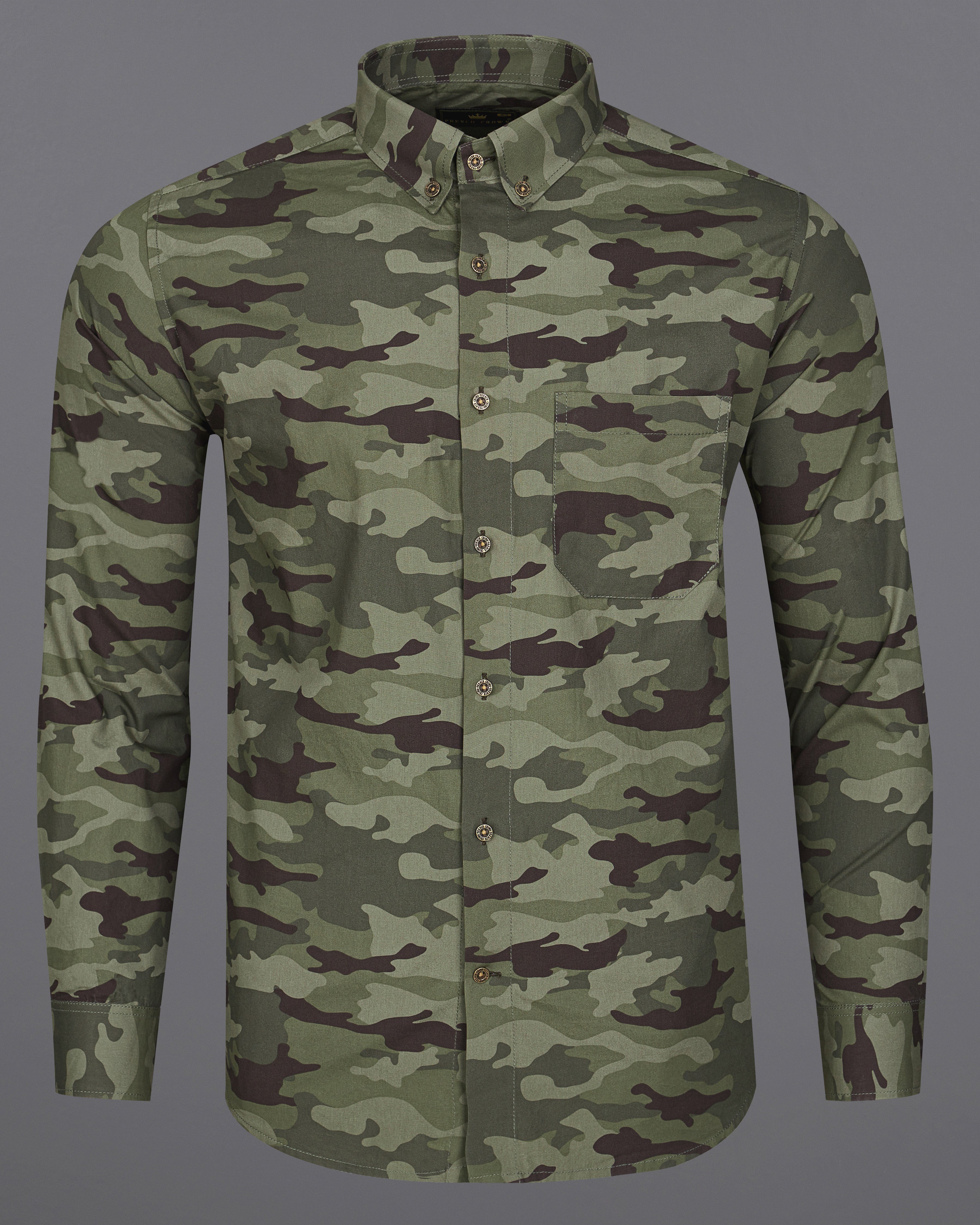 Limed Green with Bistre Brown Camouflage Printed Royal Oxford Shirt 8923-BD-MB-38, 8923-BD-MB-H-38,  8923-BD-MB-39,  8923-BD-MB-H-39,  8923-BD-MB-40,  8923-BD-MB-H-40,  8923-BD-MB-42,  8923-BD-MB-H-42,  8923-BD-MB-44,  8923-BD-MB-H-44,  8923-BD-MB-46,  8923-BD-MB-H-46,  8923-BD-MB-48,  8923-BD-MB-H-48,  8923-BD-MB-50,  8923-BD-MB-H-50,  8923-BD-MB-52,  8923-BD-MB-H-52