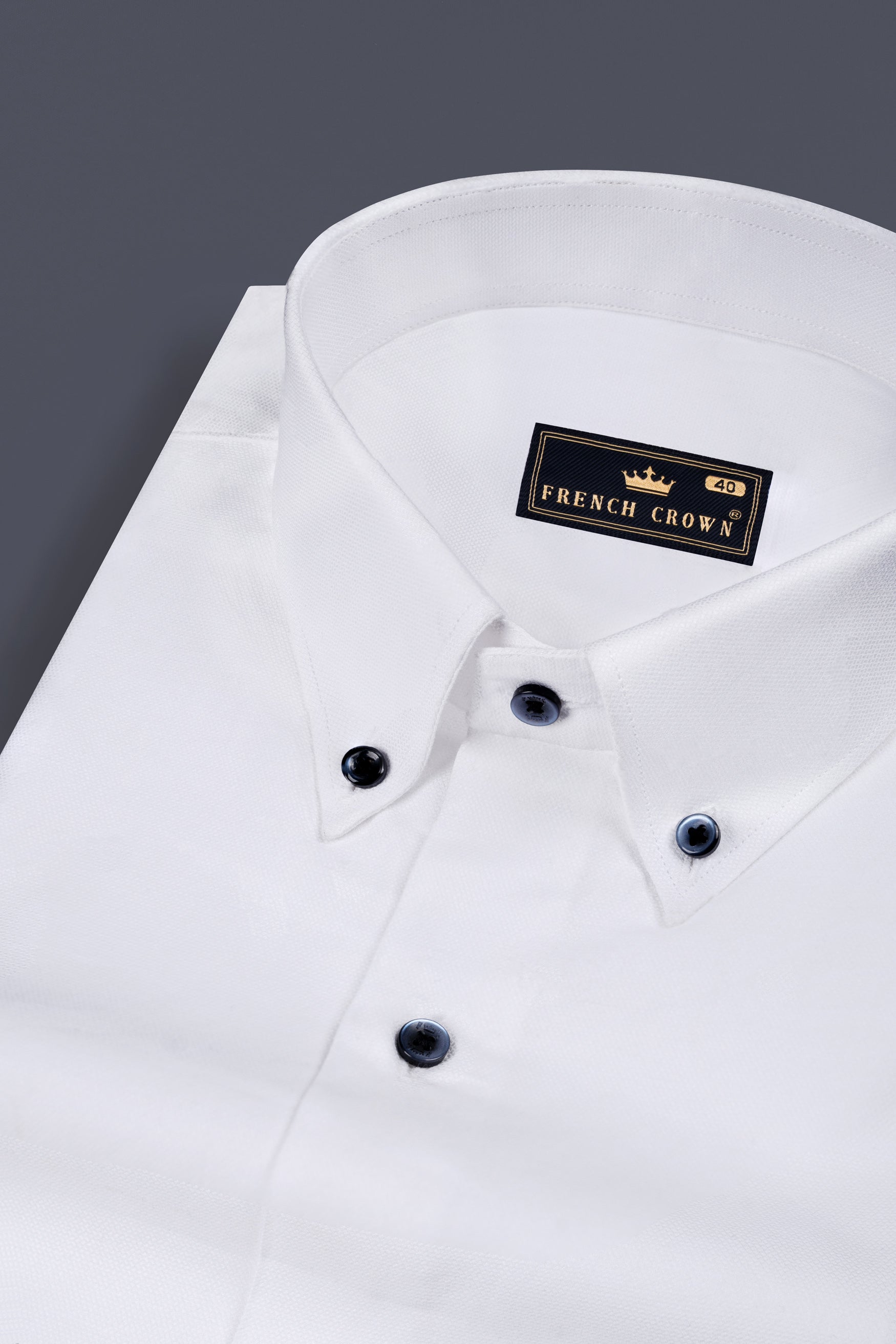 Bright White Dobby Textured Premium Giza Cotton Shirt