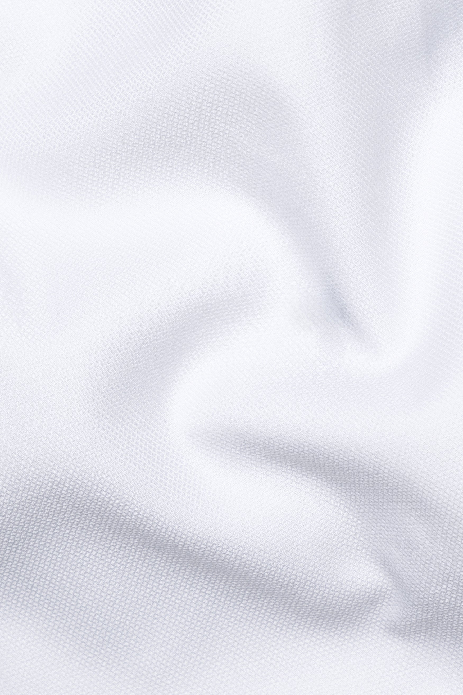 Bright White Dobby Textured Premium Giza Cotton Shirt