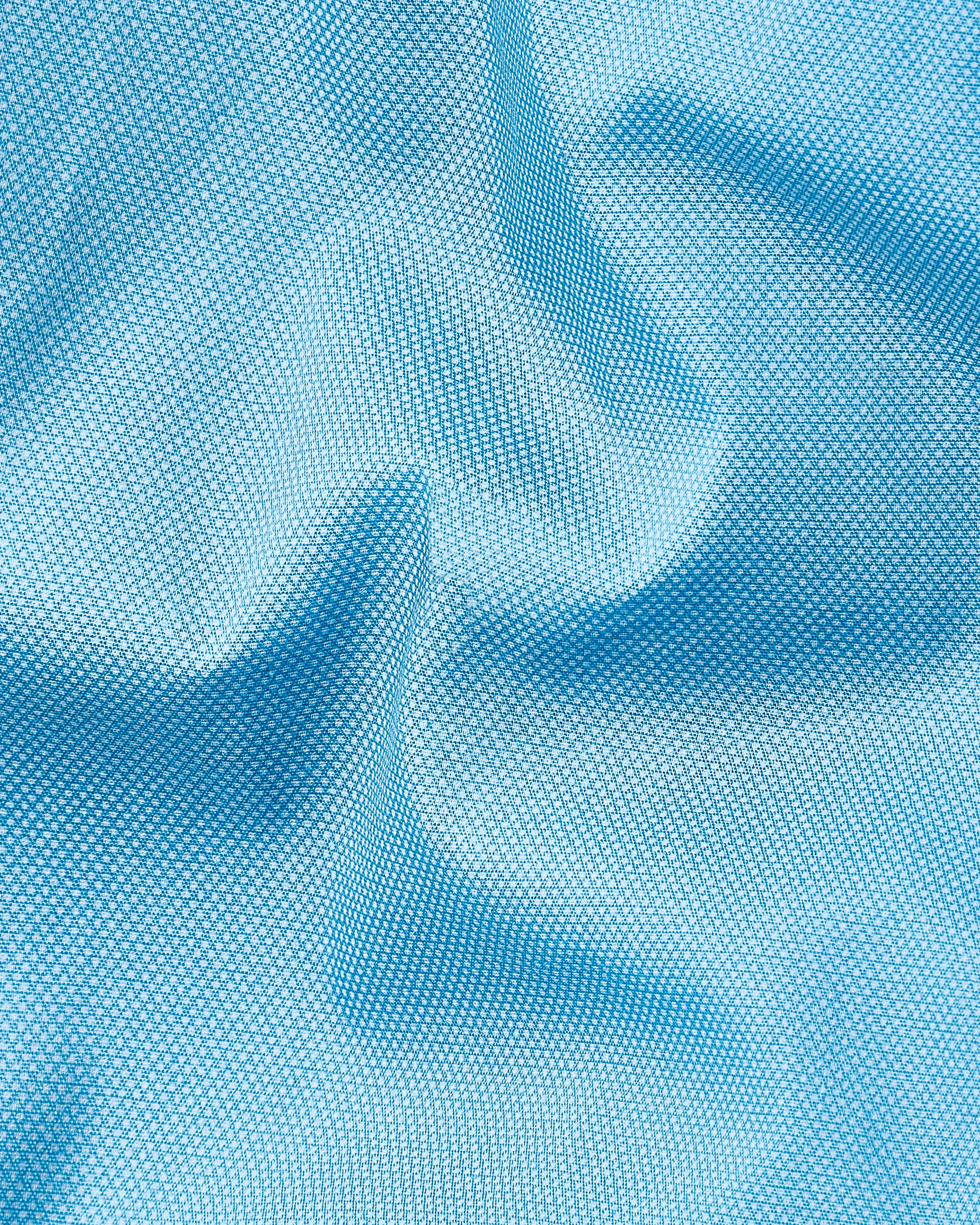 Cerulean Aqua Blue Dobby Textured Premium Giza Cotton Shirt