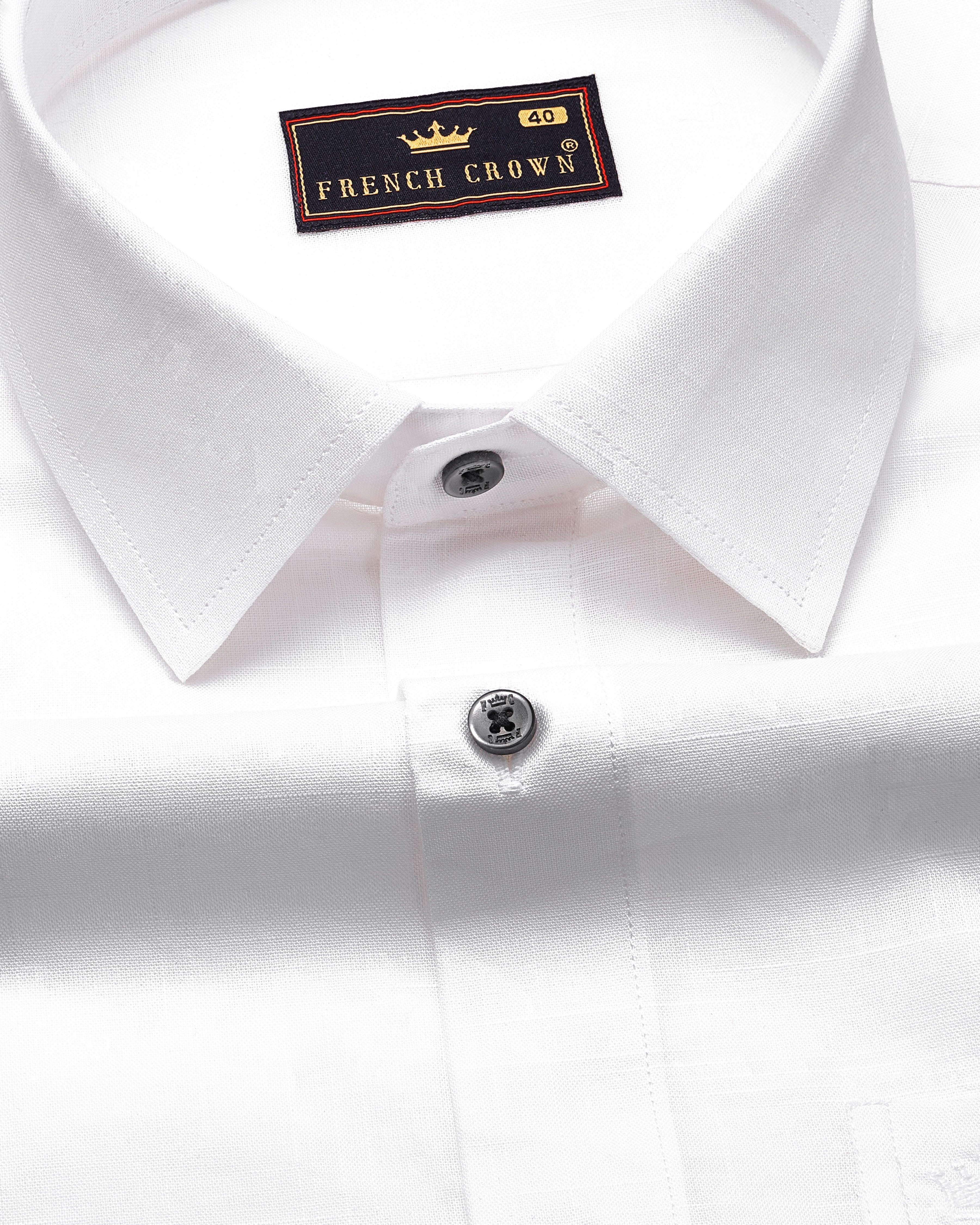 Bright White Luxurious Linen Shirt