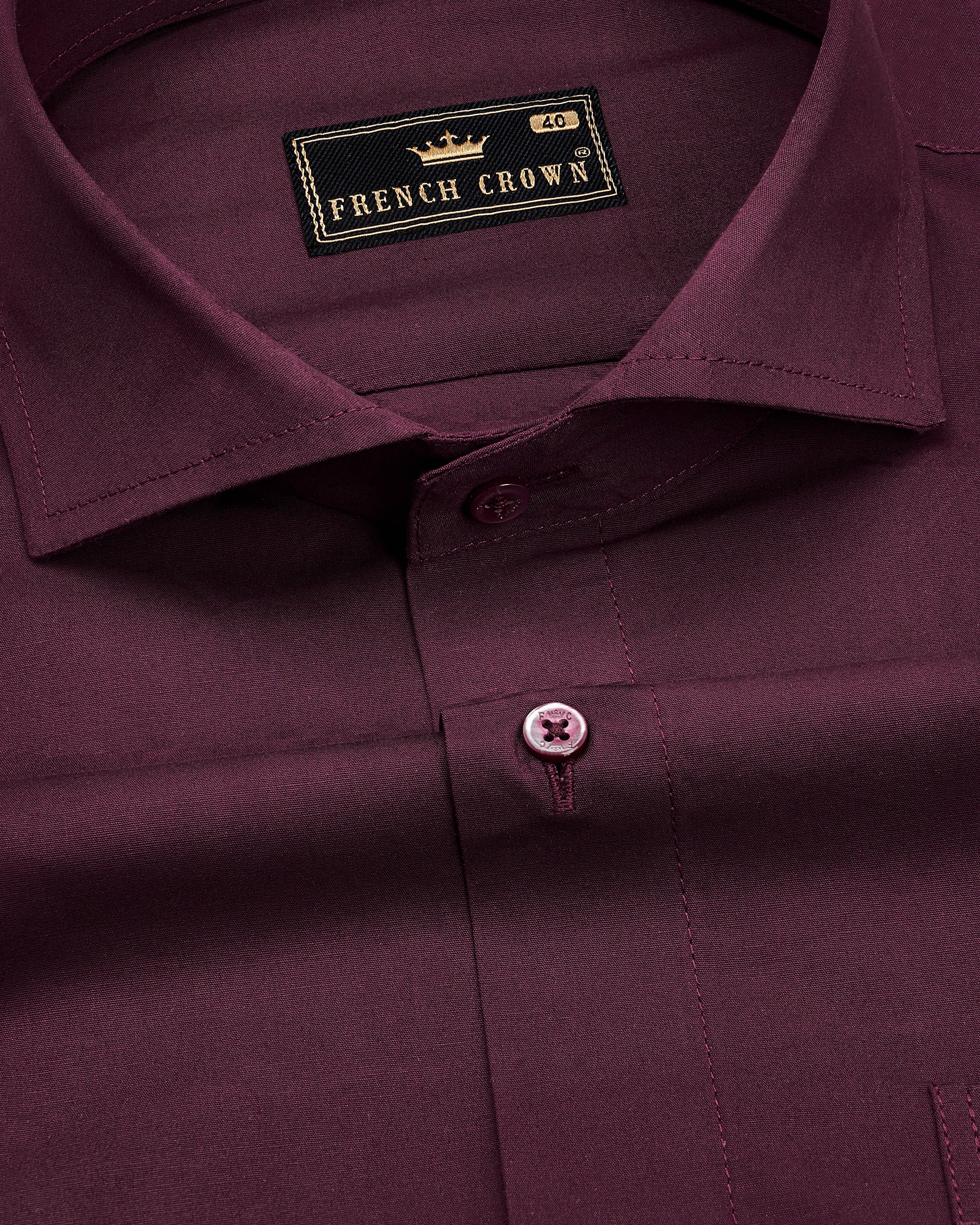 Wine Berry Premium Cotton Shirt