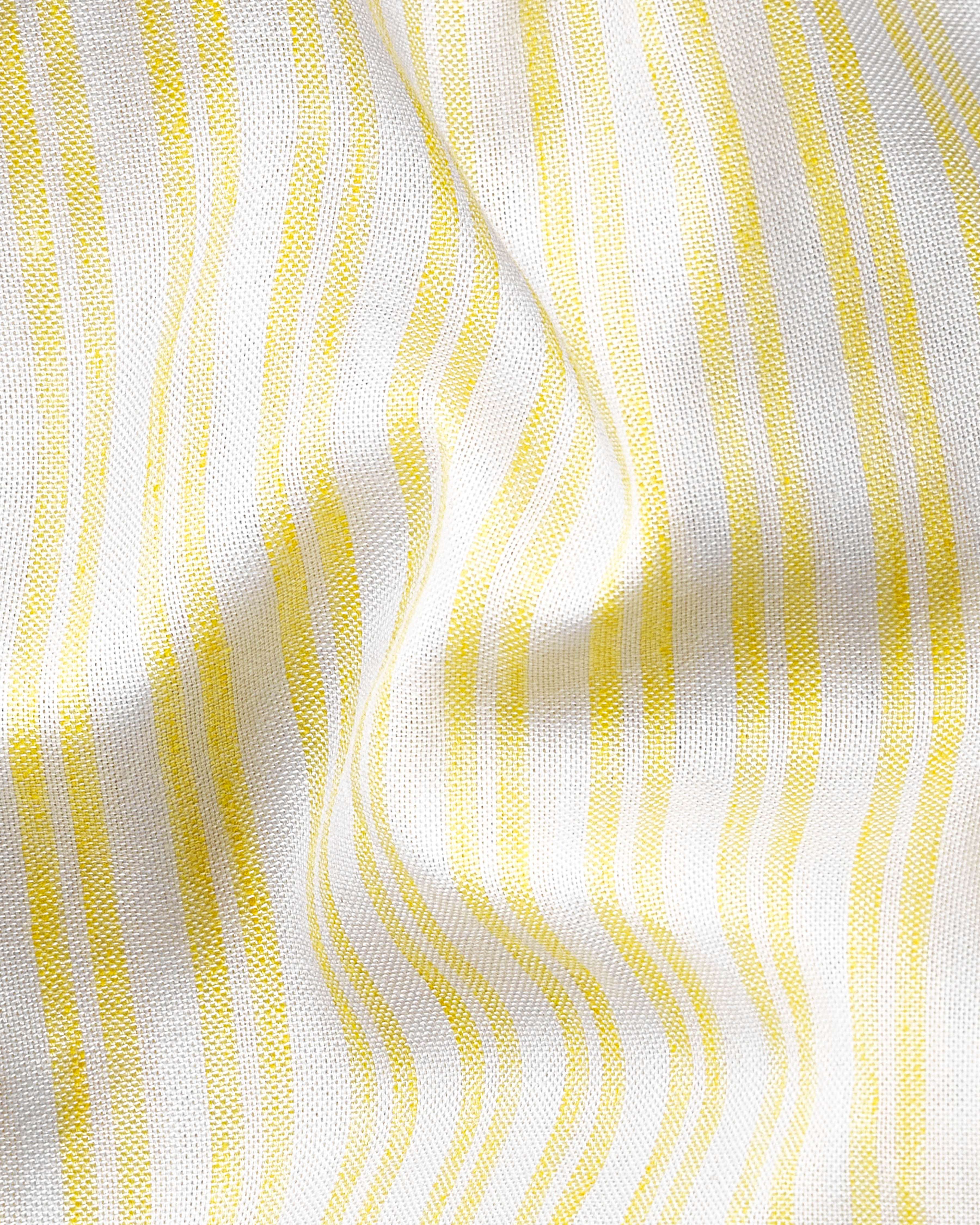 Portica Yellow and White Striped Premium Cotton Shirt