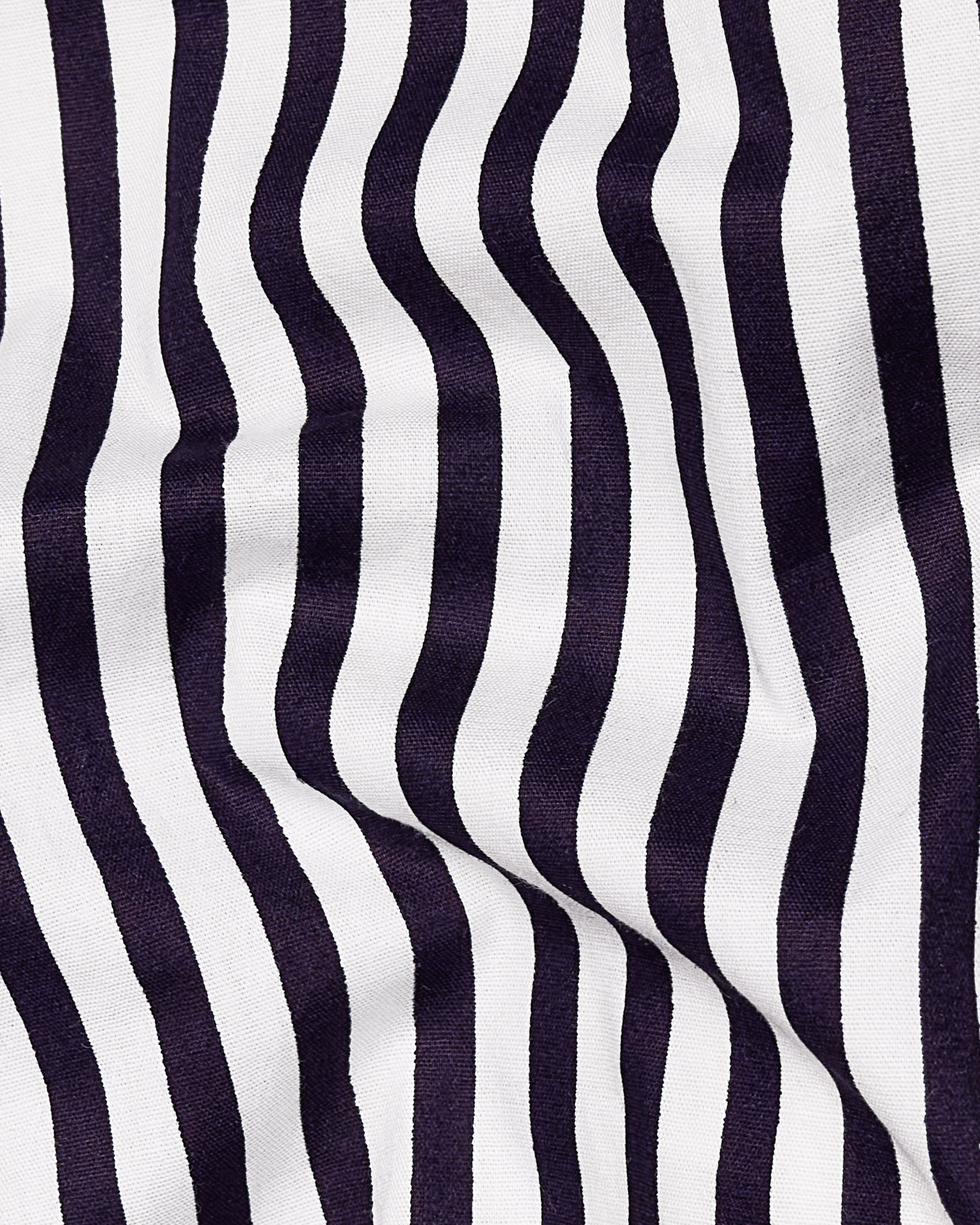 Bright White with Mirage Purple Striped Premium Cotton Shirt