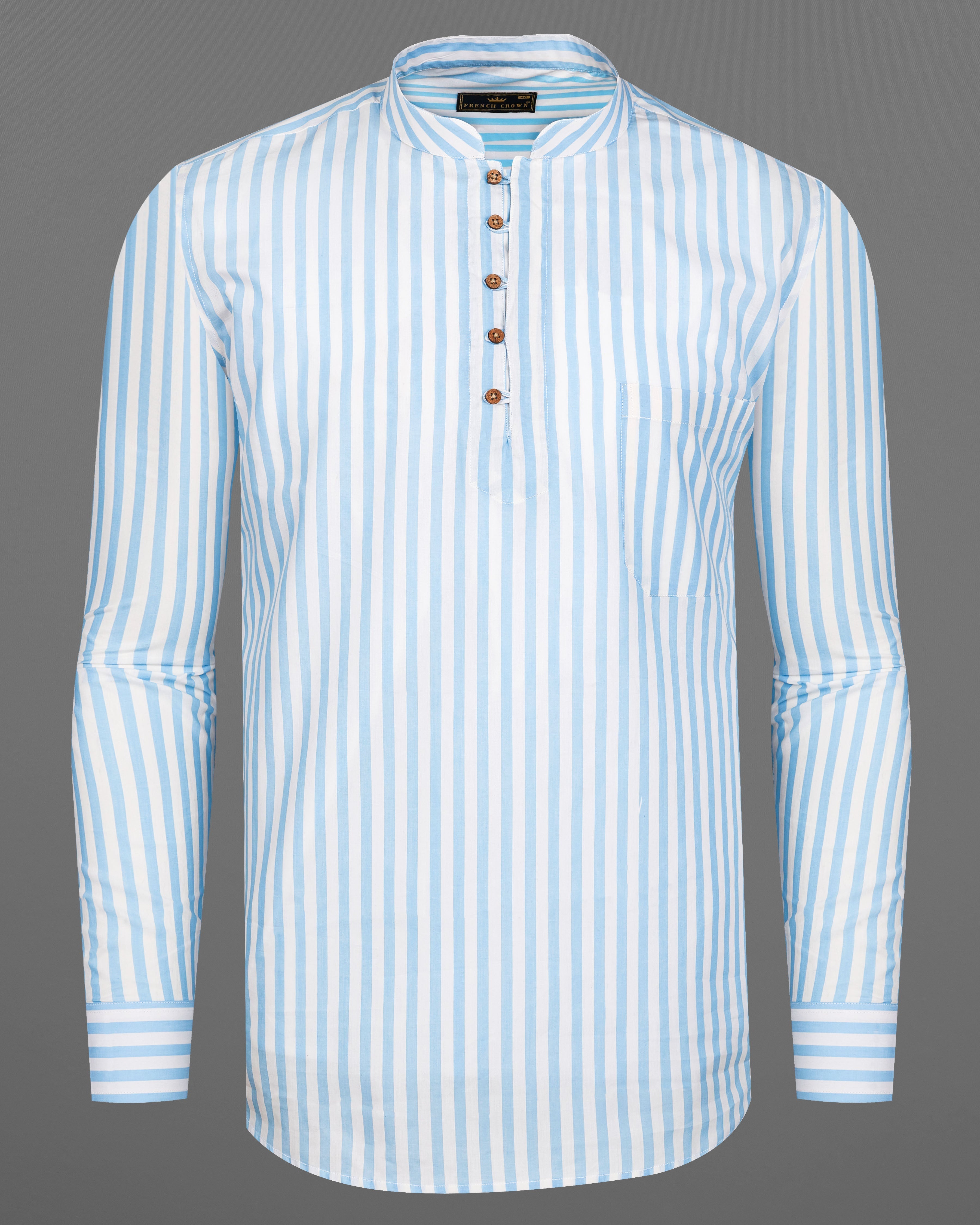 Glacier Blue and White Striped Premium Cotton Kurta Shirt 9055-KS-38, 9055-KS-H-38, 9055-KS-39, 9055-KS-H-39, 9055-KS-40, 9055-KS-H-40, 9055-KS-42, 9055-KS-H-42, 9055-KS-44, 9055-KS-H-44, 9055-KS-46, 9055-KS-H-46, 9055-KS-48, 9055-KS-H-48, 9055-KS-50, 9055-KS-H-50, 9055-KS-52, 9055-KS-H-52