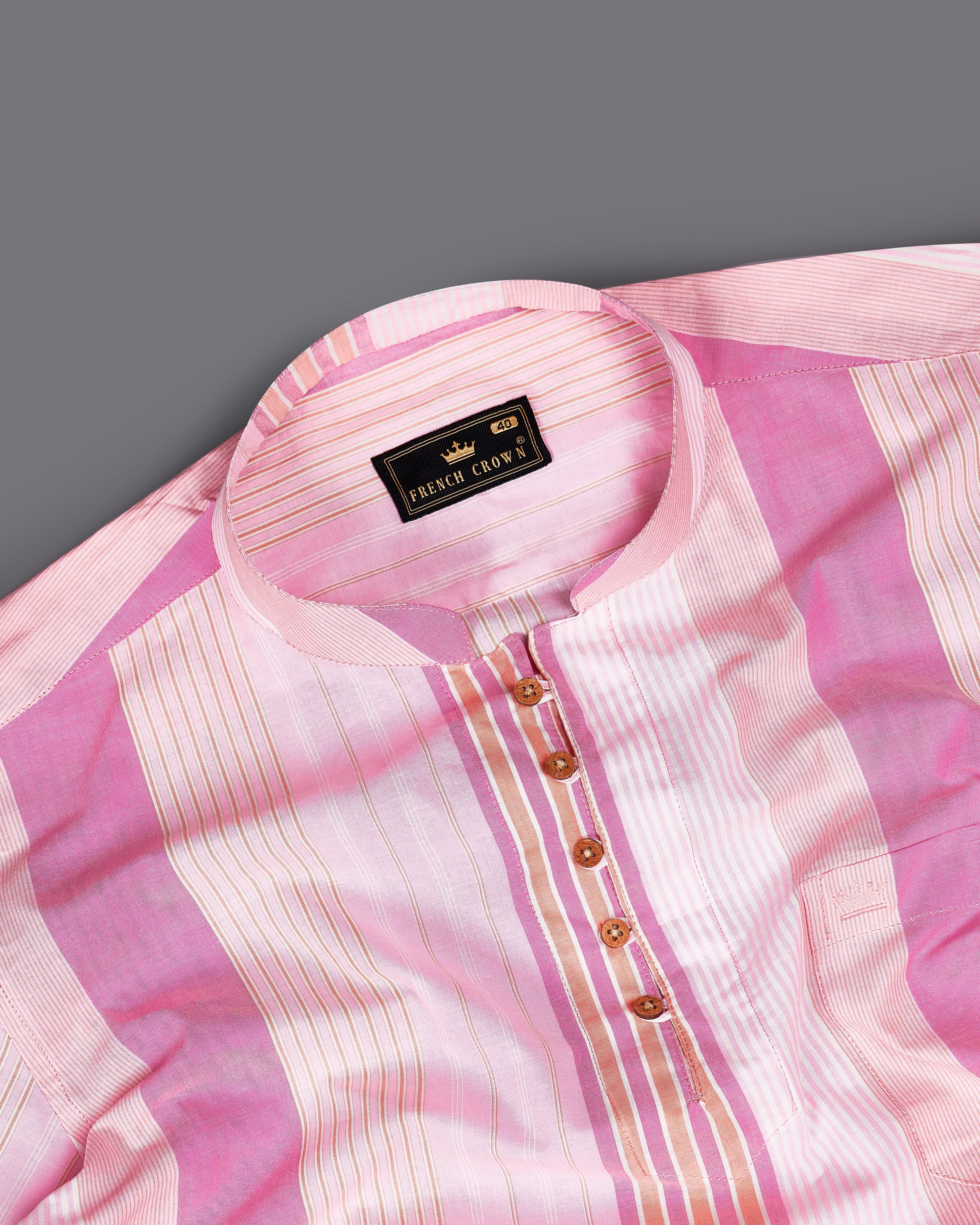 Carissma and Classic Pink Striped Premium Cotton Kurta Shirt 9056-KS-38, 9056-KS-H-38, 9056-KS-39, 9056-KS-H-39, 9056-KS-40, 9056-KS-H-40, 9056-KS-42, 9056-KS-H-42, 9056-KS-44, 9056-KS-H-44, 9056-KS-46, 9056-KS-H-46, 9056-KS-48, 9056-KS-H-48, 9056-KS-50, 9056-KS-H-50, 9056-KS-52, 9056-KS-H-52