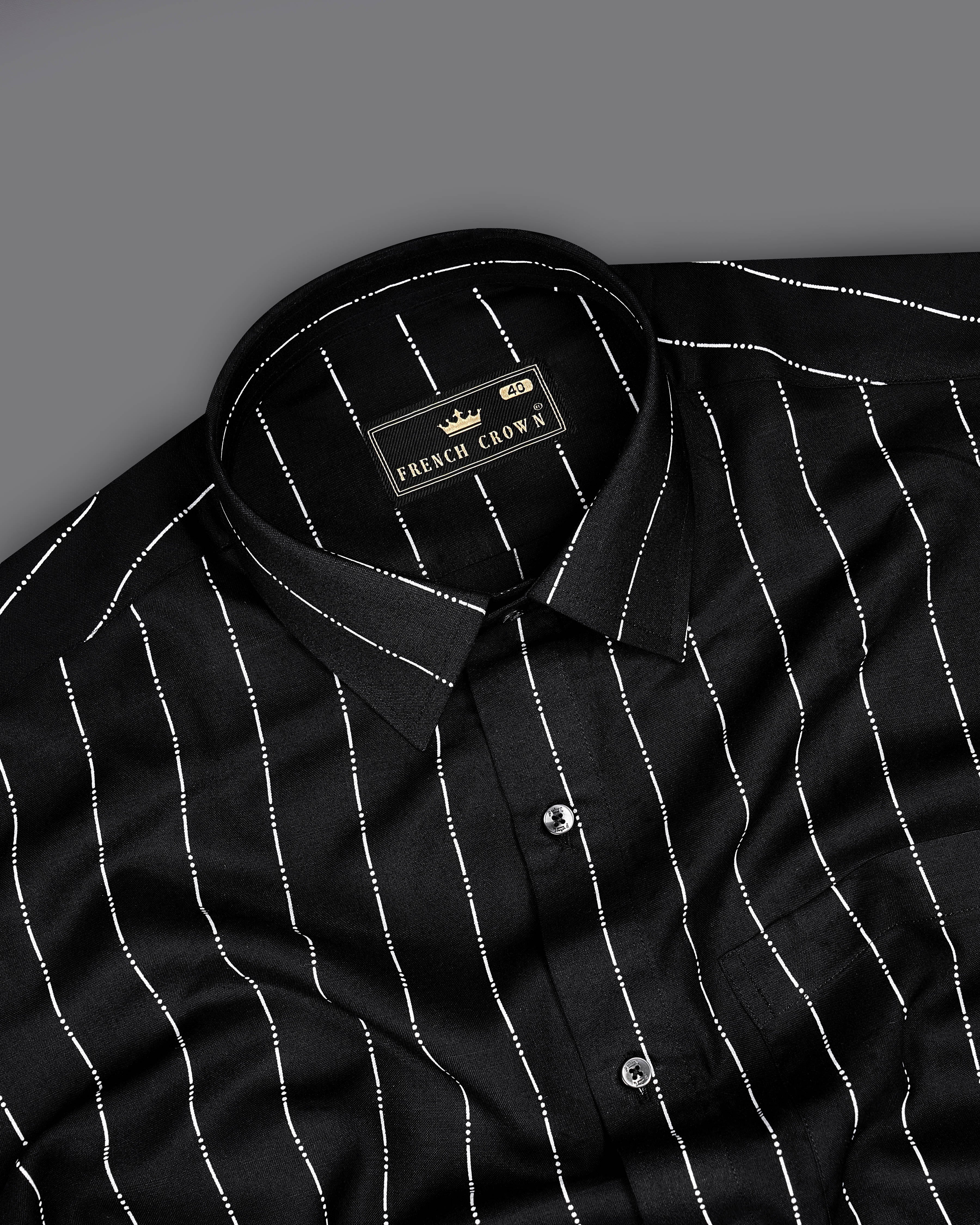 Jade Black with White Striped Premium Tencel Shirt 9068-BLK-38, 9068-BLK-H-38, 9068-BLK-39, 9068-BLK-H-39, 9068-BLK-40, 9068-BLK-H-40, 9068-BLK-42, 9068-BLK-H-42, 9068-BLK-44, 9068-BLK-H-44, 9068-BLK-46, 9068-BLK-H-46, 9068-BLK-48, 9068-BLK-H-48, 9068-BLK-50, 9068-BLK-H-50, 9068-BLK-52, 9068-BLK-H-52