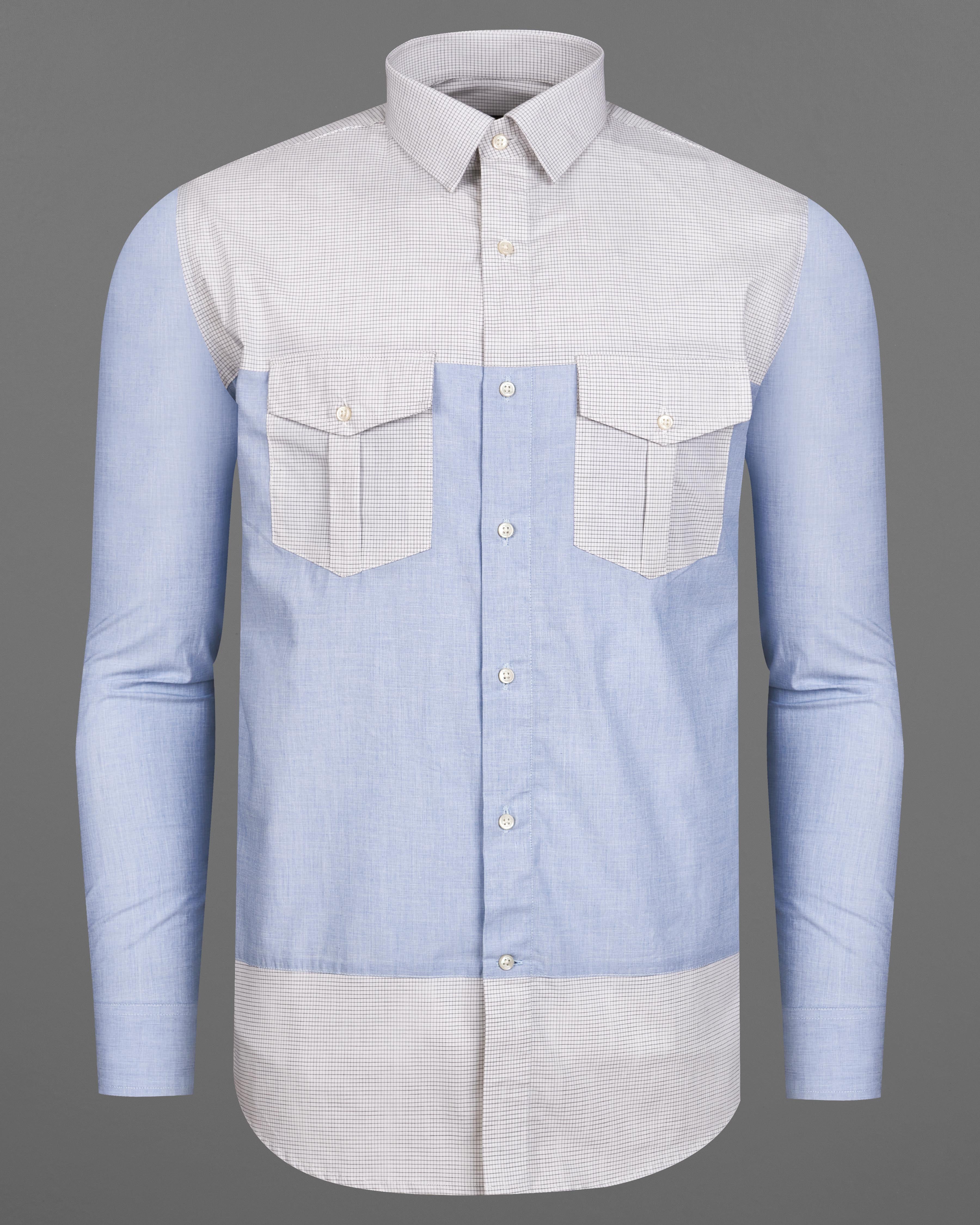 Off White with Pastel Blue Premium Cotton Designer Shirt 9076-P238-38, 9076-P238-H-38, 9076-P238-39, 9076-P238-H-39, 9076-P238-40, 9076-P238-H-40, 9076-P238-42, 9076-P238-H-42, 9076-P238-44, 9076-P238-H-44, 9076-P238-46, 9076-P238-H-46, 9076-P238-48, 9076-P238-H-48, 9076-P238-50, 9076-P238-H-50, 9076-P238-52, 9076-P238-H-52