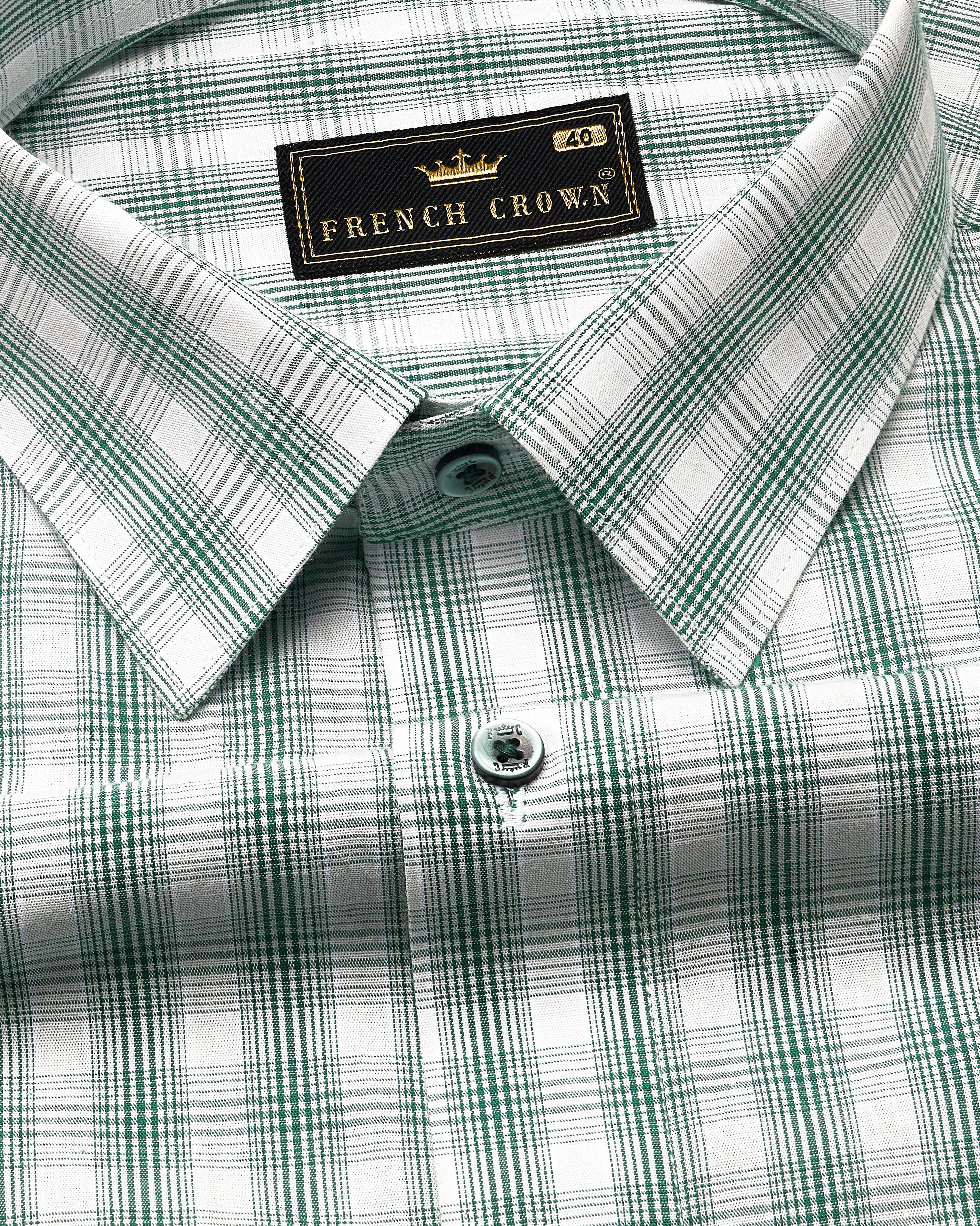 Plantation Green with White Checkered and Tiger Striped Premium Cotton Designer Shirt 9078-GR-P127-38, 9078-GR-P127-H-38, 9078-GR-P127-39, 9078-GR-P127-H-39, 9078-GR-P127-40, 9078-GR-P127-H-40, 9078-GR-P127-42, 9078-GR-P127-H-42, 9078-GR-P127-44, 9078-GR-P127-H-44, 9078-GR-P127-46, 9078-GR-P127-H-46, 9078-GR-P127-48, 9078-GR-P127-H-48, 9078-GR-P127-50, 9078-GR-P127-H-50, 9078-GR-P127-52, 9078-GR-P127-H-52