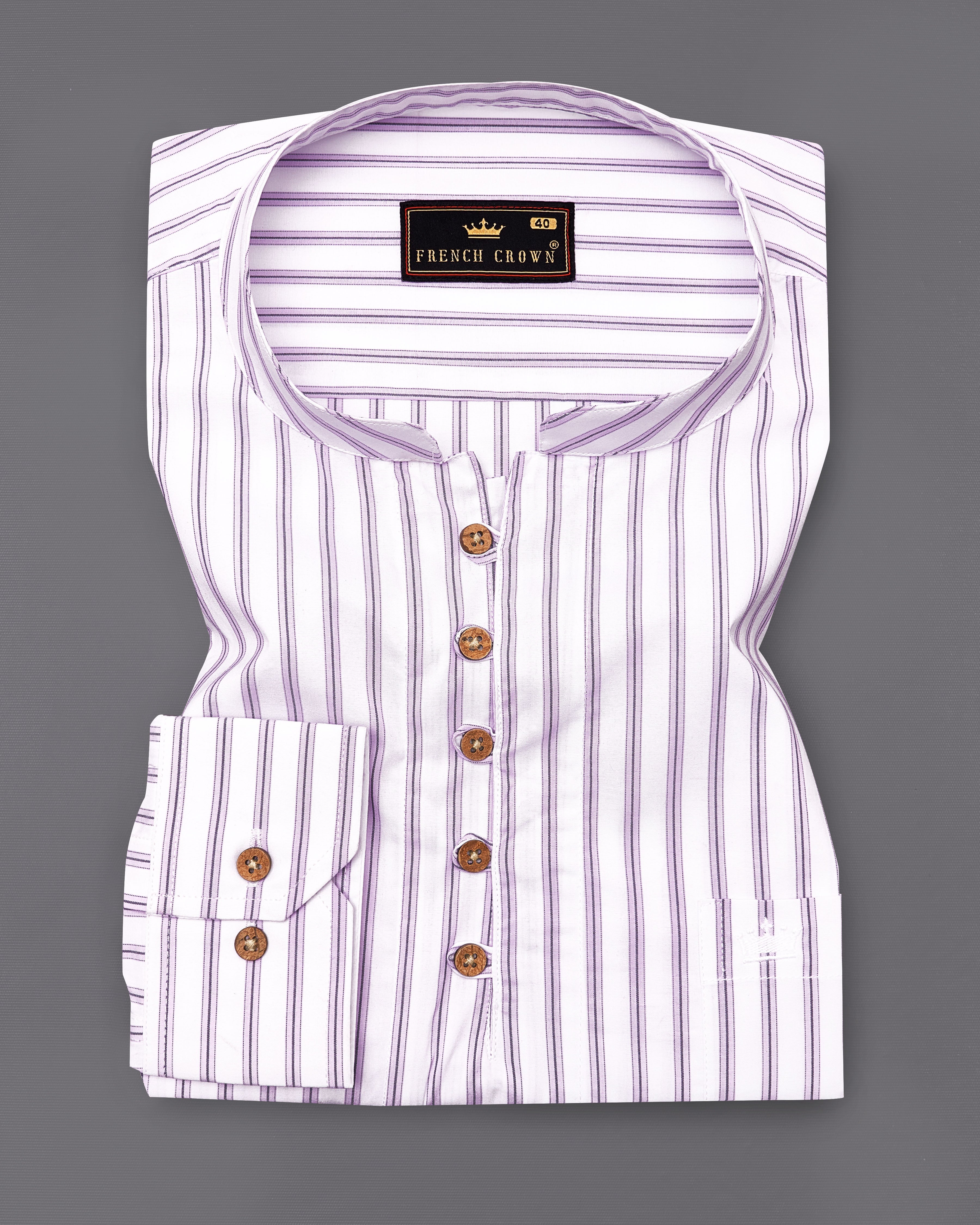 Pale Lilac Light Purple White Striped Premium Cotton Kurta Shirt 9079-KS-38, 9079-KS-H-38, 9079-KS-39, 9079-KS-H-39, 9079-KS-40, 9079-KS-H-40, 9079-KS-42, 9079-KS-H-42, 9079-KS-44, 9079-KS-H-44, 9079-KS-46, 9079-KS-H-46, 9079-KS-48, 9079-KS-H-48, 9079-KS-50, 9079-KS-H-50, 9079-KS-52, 9079-KS-H-52