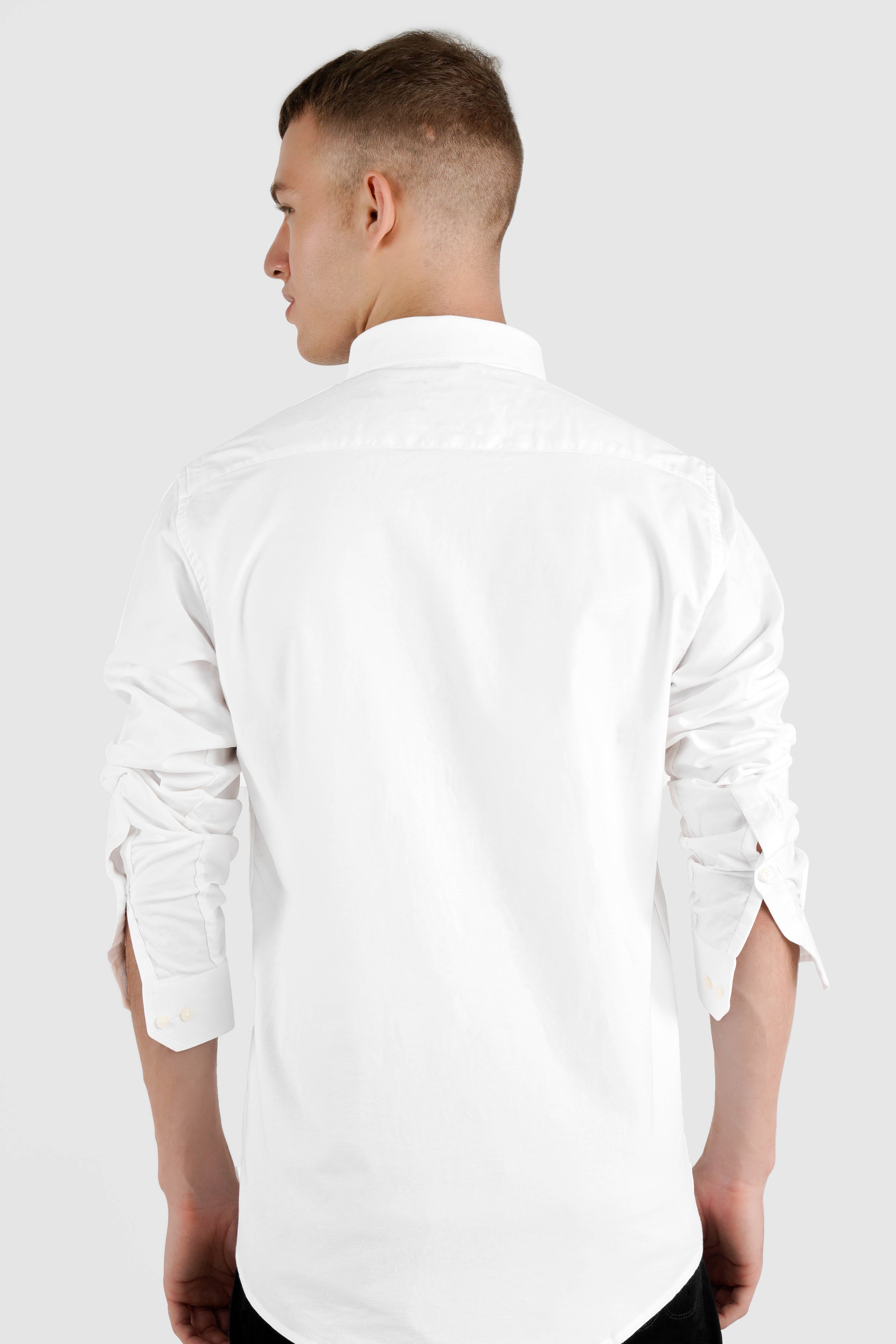 Bright White with Black Hand Painted Royal Oxford Designer Shirt