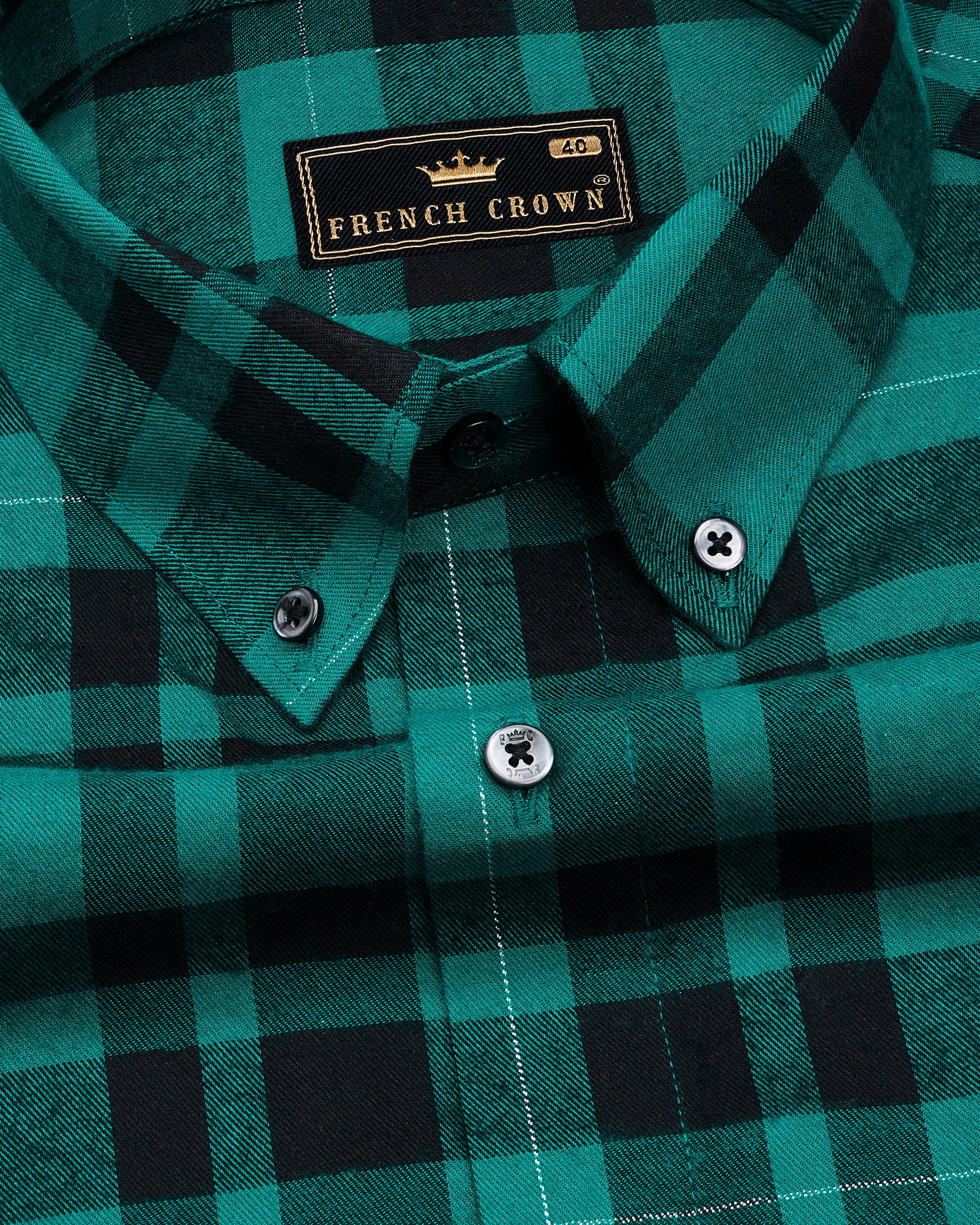 Surfie Green with Black Plaid Flannel Shirt 9088-BD-BLK-38, 9088-BD-BLK-H-38, 9088-BD-BLK-39, 9088-BD-BLK-H-39, 9088-BD-BLK-40, 9088-BD-BLK-H-40, 9088-BD-BLK-42, 9088-BD-BLK-H-42, 9088-BD-BLK-44, 9088-BD-BLK-H-44, 9088-BD-BLK-46, 9088-BD-BLK-H-46, 9088-BD-BLK-48, 9088-BD-BLK-H-48, 9088-BD-BLK-50, 9088-BD-BLK-H-50, 9088-BD-BLK-52, 9088-BD-BLK-H-52