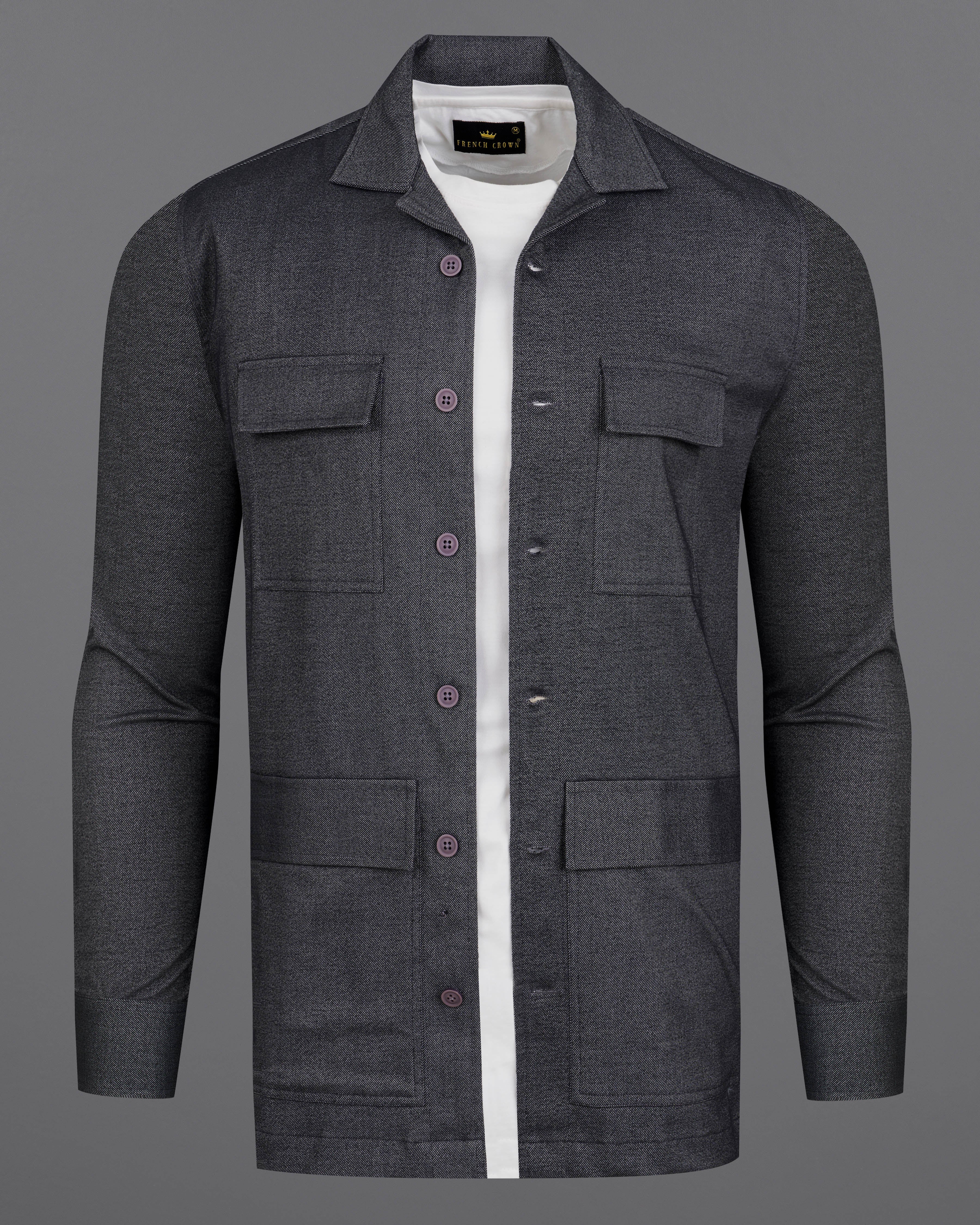 Iridium Gray Flannel Designer Overshirt  9095-CC-D71-38, 9095-CC-D71-H-38, 9095-CC-D71-39, 9095-CC-D71-H-39, 9095-CC-D71-40, 9095-CC-D71-H-40, 9095-CC-D71-42, 9095-CC-D71-H-42, 9095-CC-D71-44, 9095-CC-D71-H-44, 9095-CC-D71-46, 9095-CC-D71-H-46, 9095-CC-D71-48, 9095-CC-D71-H-48, 9095-CC-D71-50, 9095-CC-D71-H-50, 9095-CC-D71-52, 9095-CC-D71-H-52