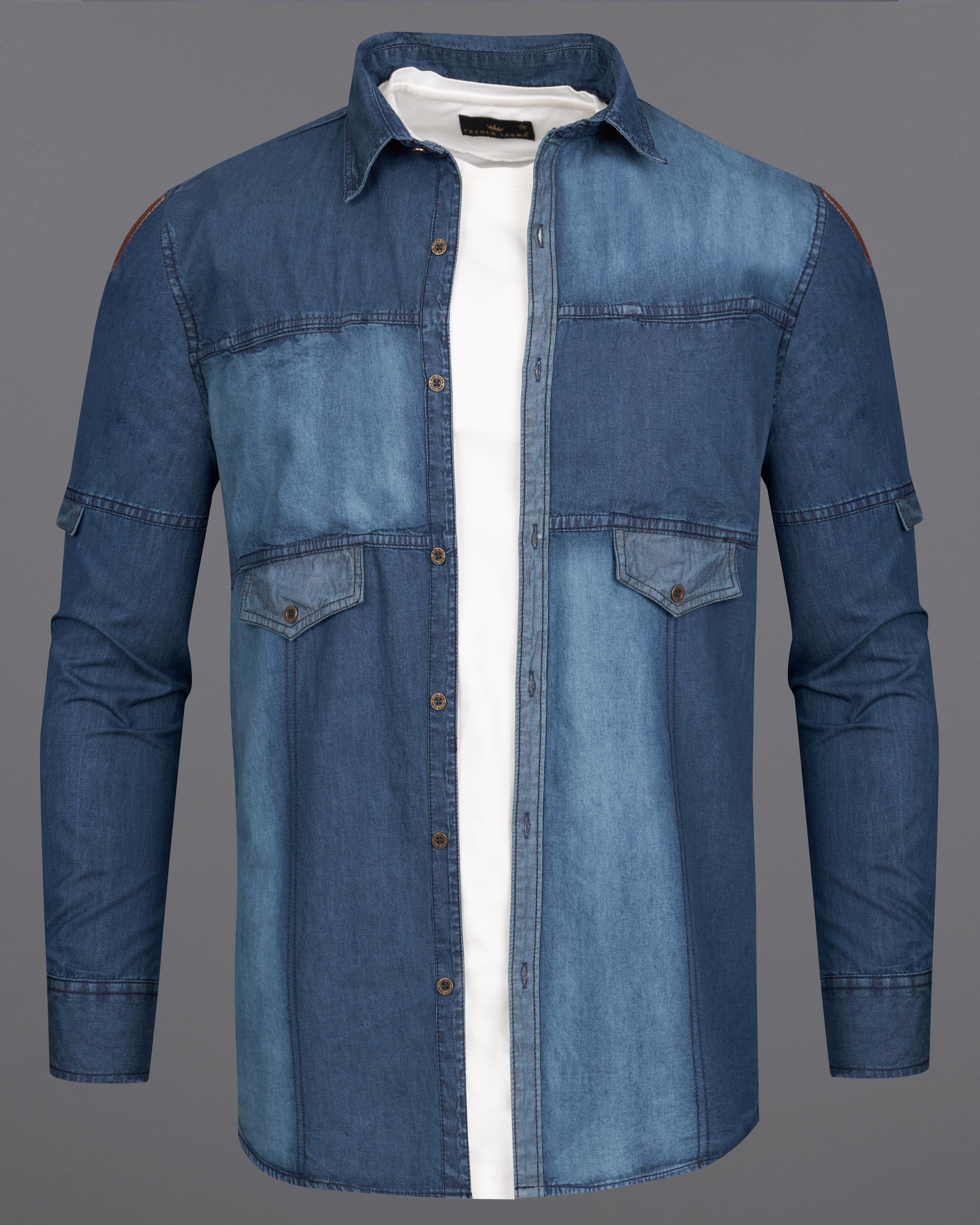 Rhino Blue Light Weights Denim Designer Overshirt 9097-38, 9097-H-38, 9097-39, 9097-H-39, 9097-40, 9097-H-40, 9097-42, 9097-H-42, 9097-44, 9097-H-44, 9097-46, 9097-H-46, 9097-48, 9097-H-48, 9097-50, 9097-H-50, 9097-52, 9097-H-52