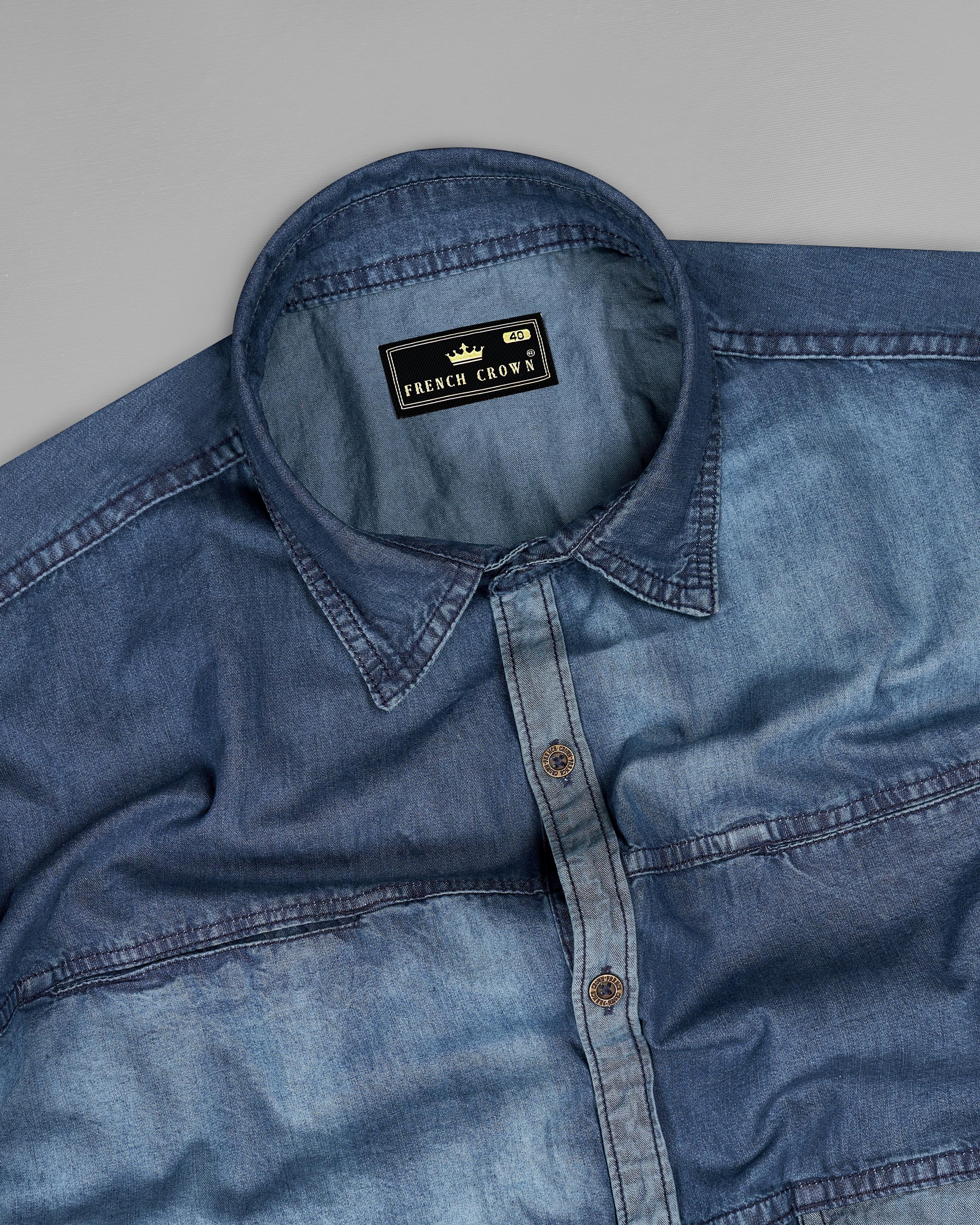 Rhino Blue Light Weights Denim Designer Overshirt 9097-38, 9097-H-38, 9097-39, 9097-H-39, 9097-40, 9097-H-40, 9097-42, 9097-H-42, 9097-44, 9097-H-44, 9097-46, 9097-H-46, 9097-48, 9097-H-48, 9097-50, 9097-H-50, 9097-52, 9097-H-52