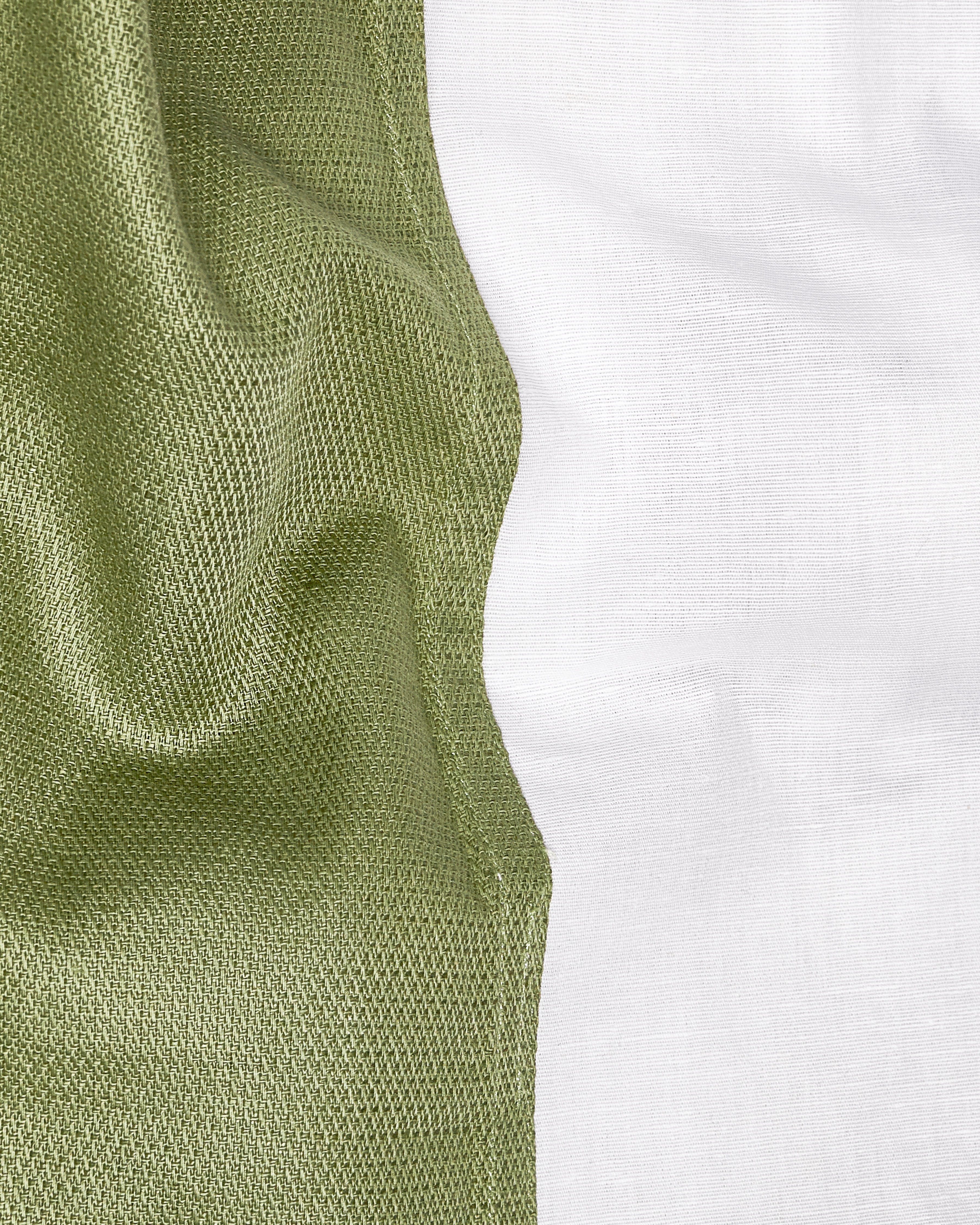 Camou Green with White Dobby Textured Premium Giza Cotton Designer Shirt