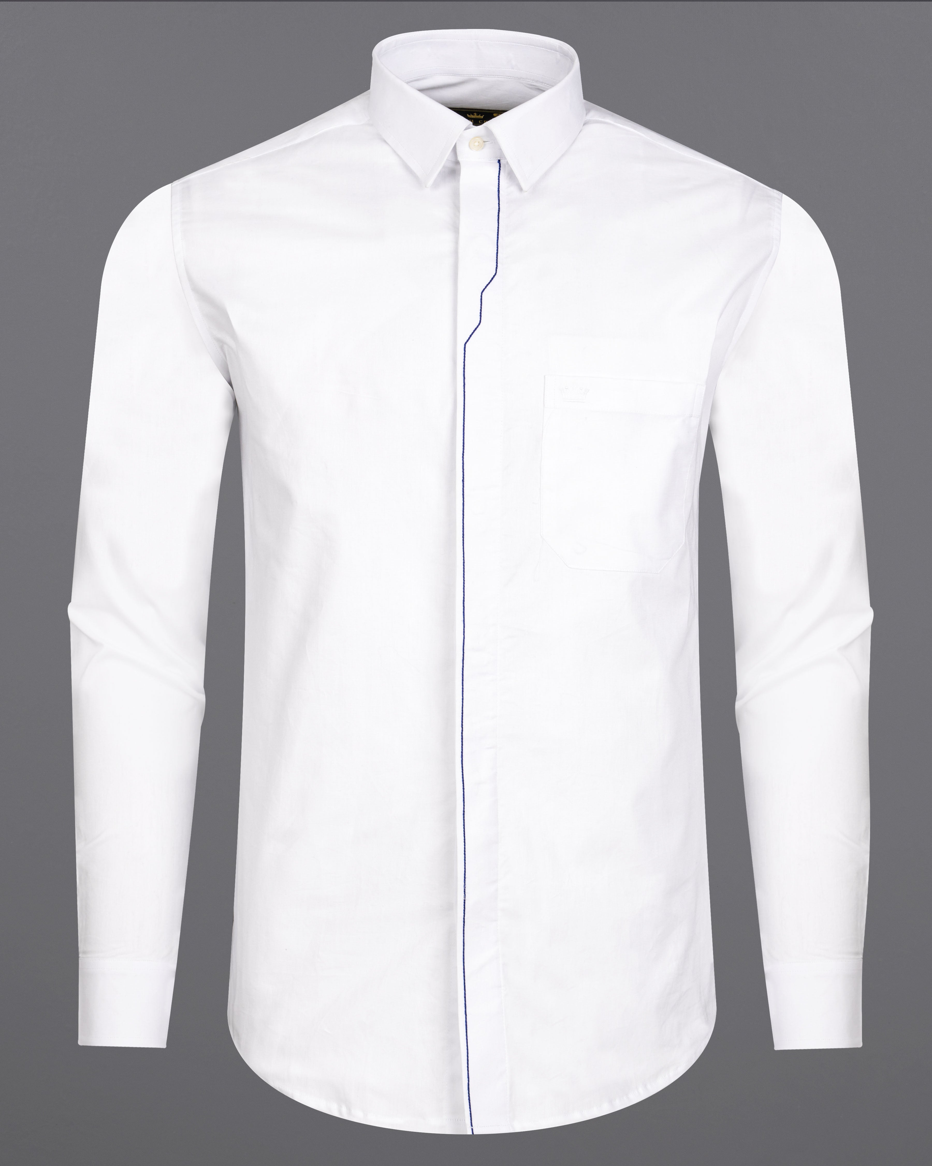 Bright White with Blue Threadwork Chambray Designer Shirt 9106-P418-38,9106-P418-H-38,9106-P418-39,9106-P418-H-39,9106-P418-40,9106-P418-H-40,9106-P418-42,9106-P418-H-42,9106-P418-44,9106-P418-H-44,9106-P418-46,9106-P418-H-46,9106-P418-48,9106-P418-H-48,9106-P418-50,9106-P418-H-50,9106-P418-52,9106-P418-H-52	