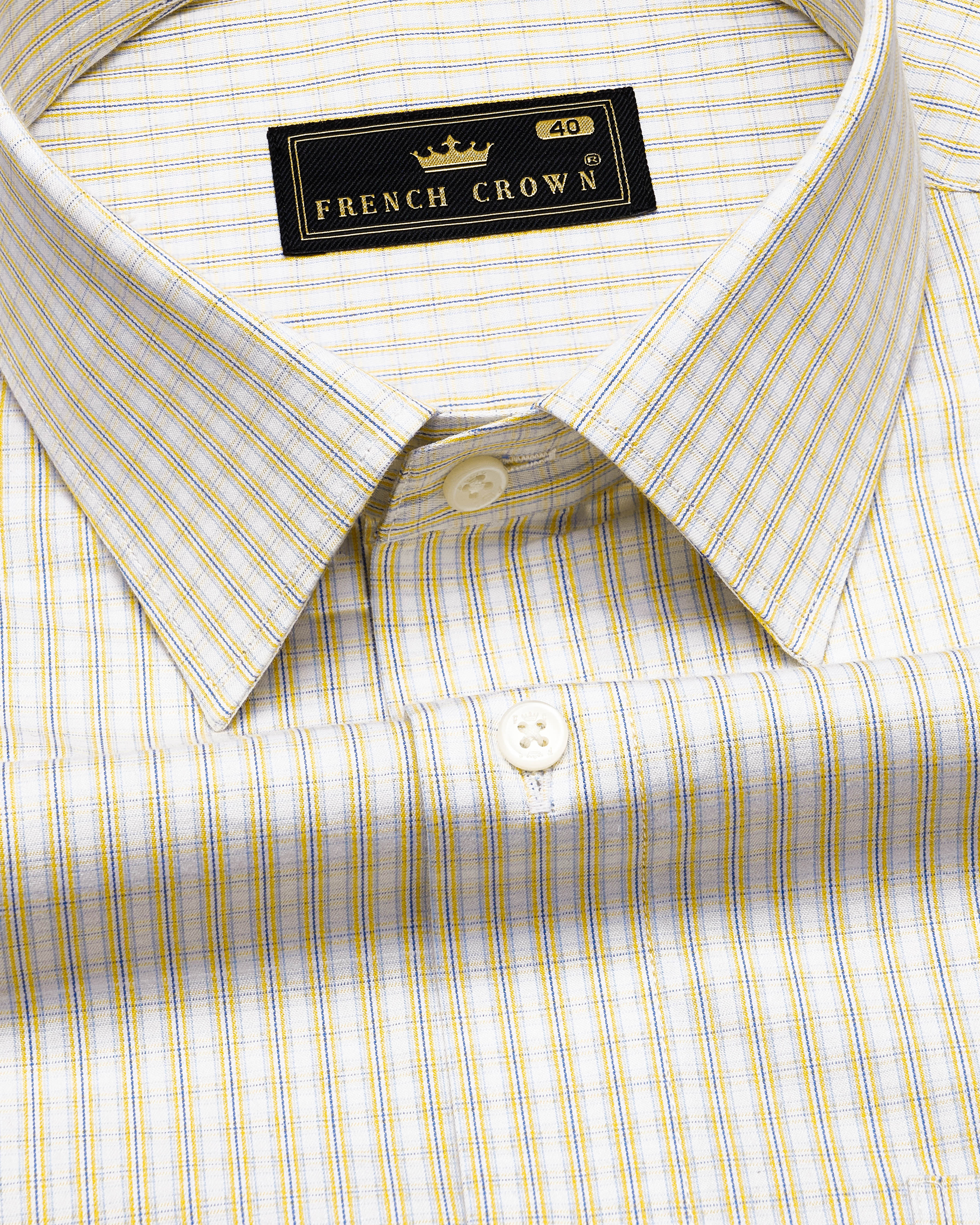 Salomine Cream and White Checkered Premium Cotton Shirt 9111-38,9111-H-38,9111-39,9111-H-39,9111-40,9111-H-40,9111-42,9111-H-42,9111-44,9111-H-44,9111-46,9111-H-46,9111-48,9111-H-48,9111-50,9111-H-50,9111-52,9111-H-52