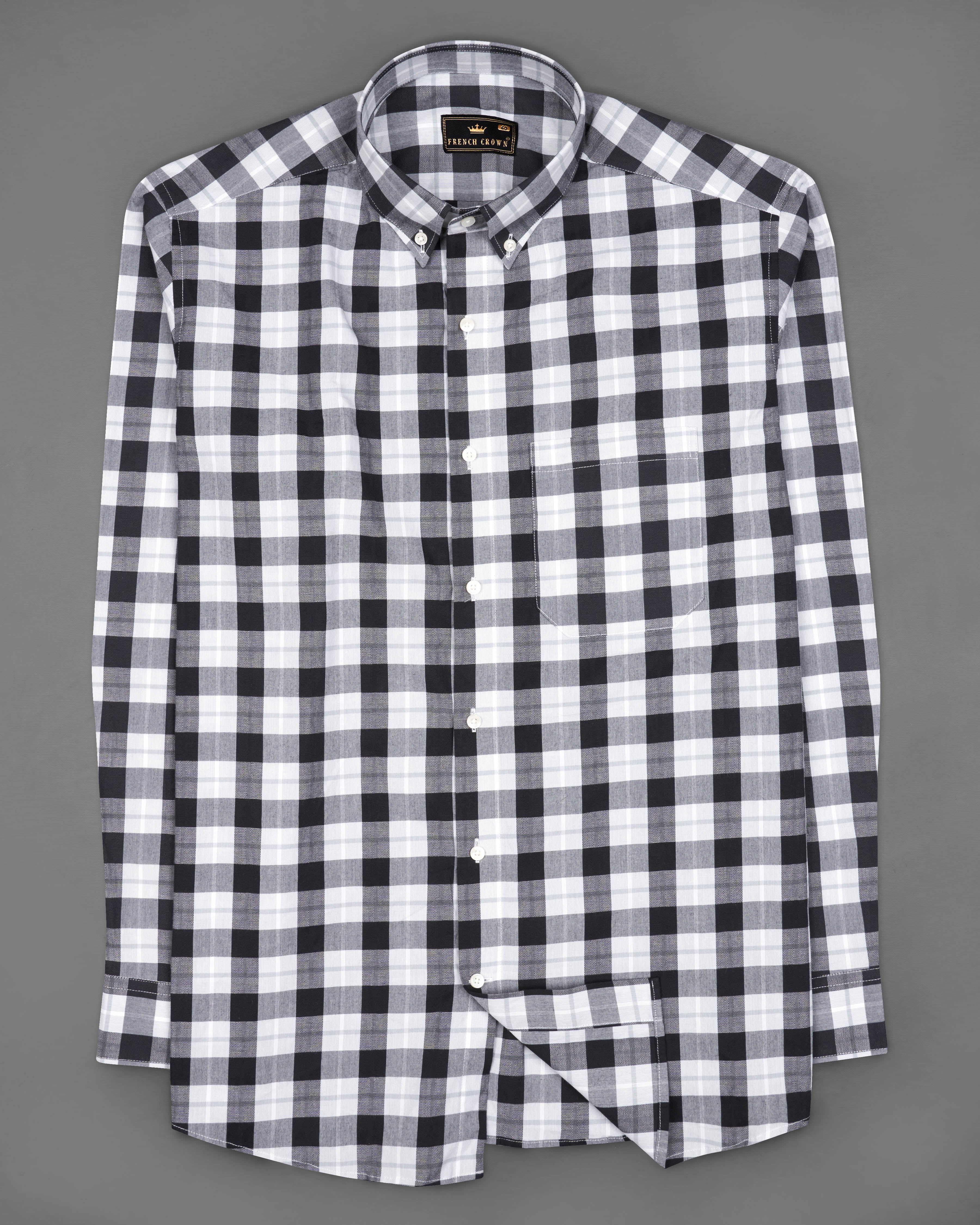 Black and White Checkered Dobby Textured Premium Giza Cotton Shirt 9121-BD-38,9121-BD-H-38,9121-BD-39,9121-BD-H-39,9121-BD-40,9121-BD-H-40,9121-BD-42,9121-BD-H-42,9121-BD-44,9121-BD-H-44,9121-BD-46,9121-BD-H-46,9121-BD-48,9121-BD-H-48,9121-BD-50,9121-BD-H-50,9121-BD-52,9121-BD-H-52