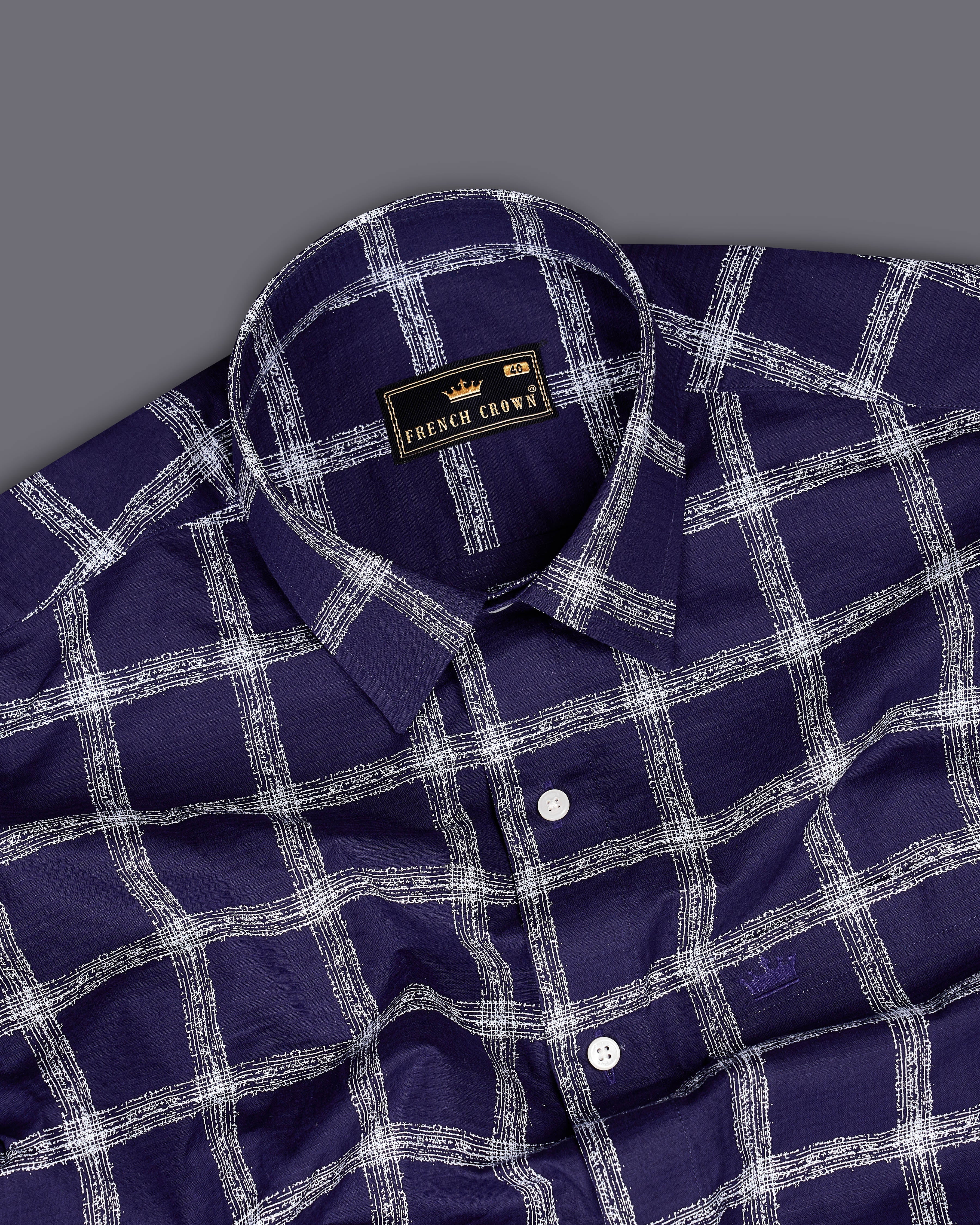 Violent Blue with White Windowpane Dobby Texture Premium Giza Cotton Shirt 9124-38,9124-H-38,9124-39,9124-H-39,9124-40,9124-H-40,9124-42,9124-H-42,9124-44,9124-H-44,9124-46,9124-H-46,9124-48,9124-H-48,9124-50,9124-H-50,9124-52,9124-H-52