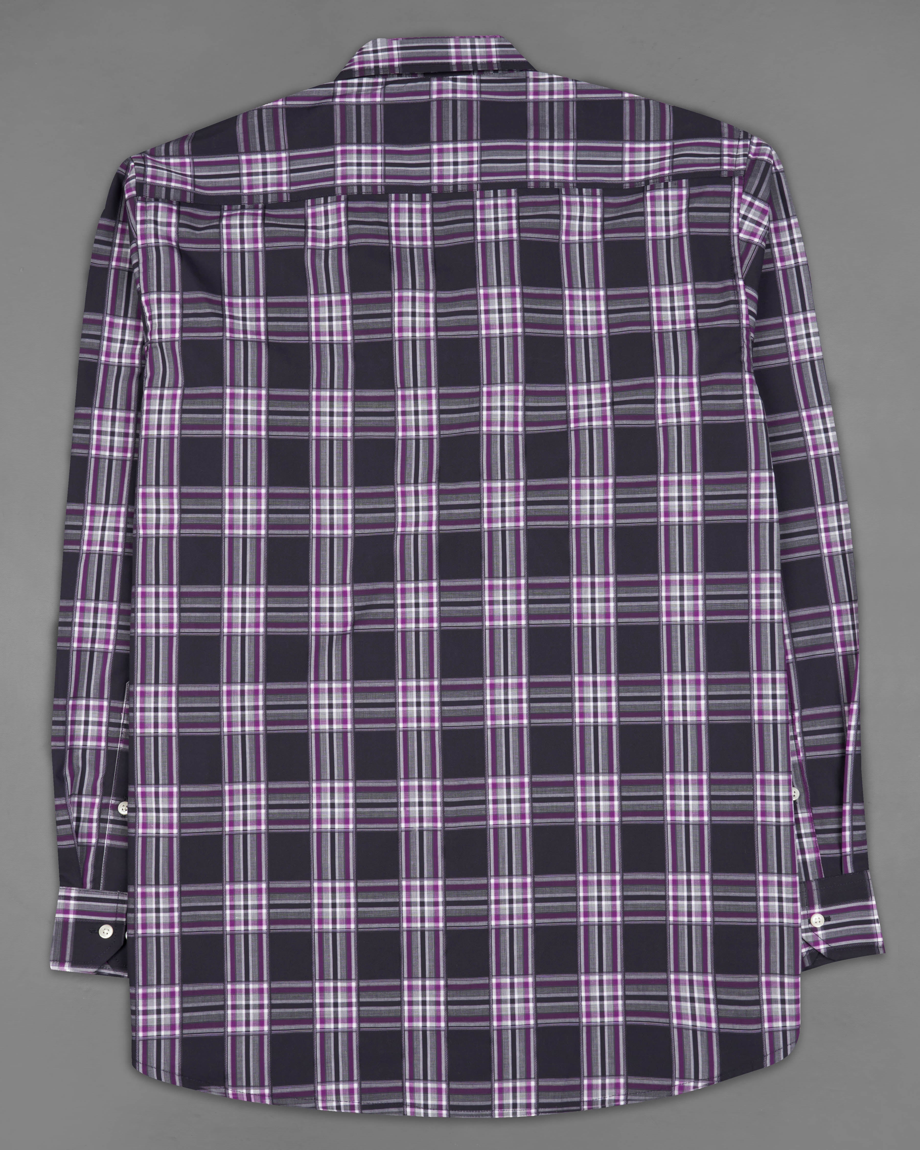 Thunder Navy Blue with Eminence Purple Plaid Dobby Textured Premium Giza Cotton Shirt 9128-38,9128-H-38,9128-39,9128-H-39,9128-40,9128-H-40,9128-42,9128-H-42,9128-44,9128-H-44,9128-46,9128-H-46,9128-48,9128-H-48,9128-50,9128-H-50,9128-52,9128-H-52