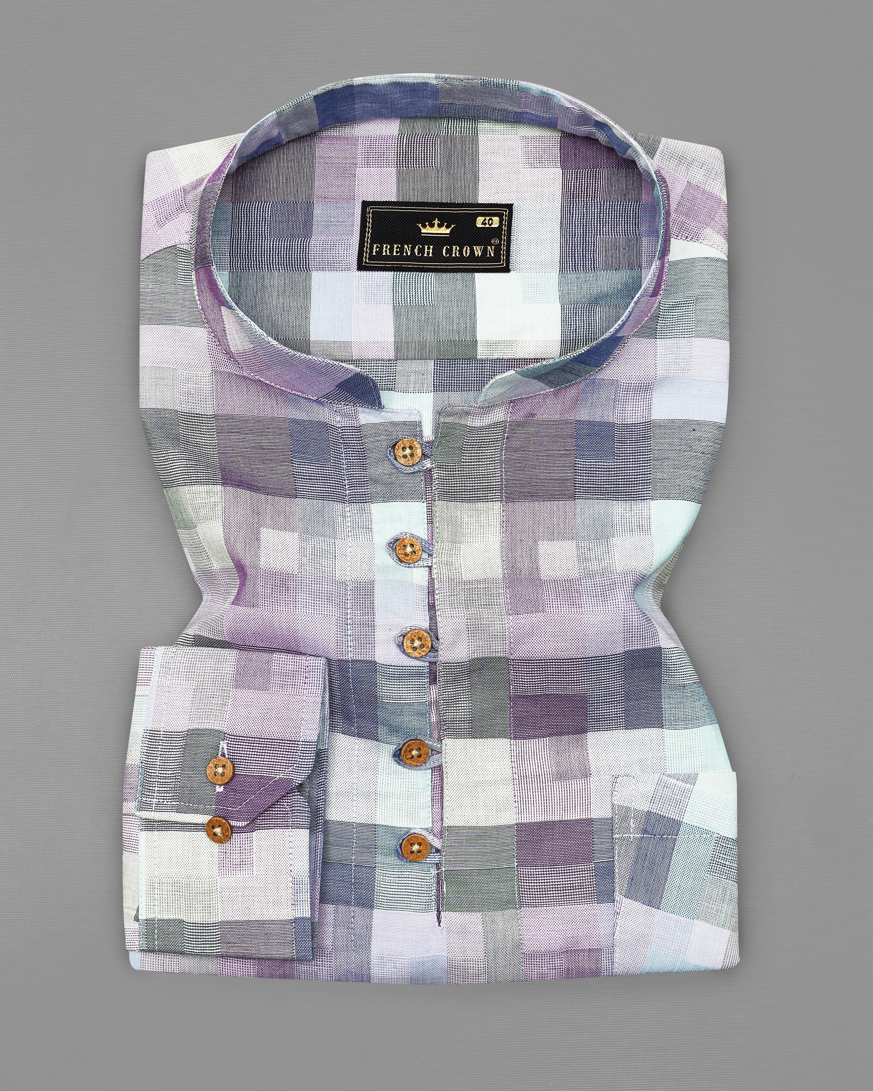 Limed Ash Gray with Dusky Purple Multicolour Checked Dobby Textured Kurta Shirt 9130-KS-38,9130-KS-H-38,9130-KS-39,9130-KS-H-39,9130-KS-40,9130-KS-H-40,9130-KS-42,9130-KS-H-42,9130-KS-44,9130-KS-H-44,9130-KS-46,9130-KS-H-46,9130-KS-48,9130-KS-H-48,9130-KS-50,9130-KS-H-50,9130-KS-52,9130-KS-H-52