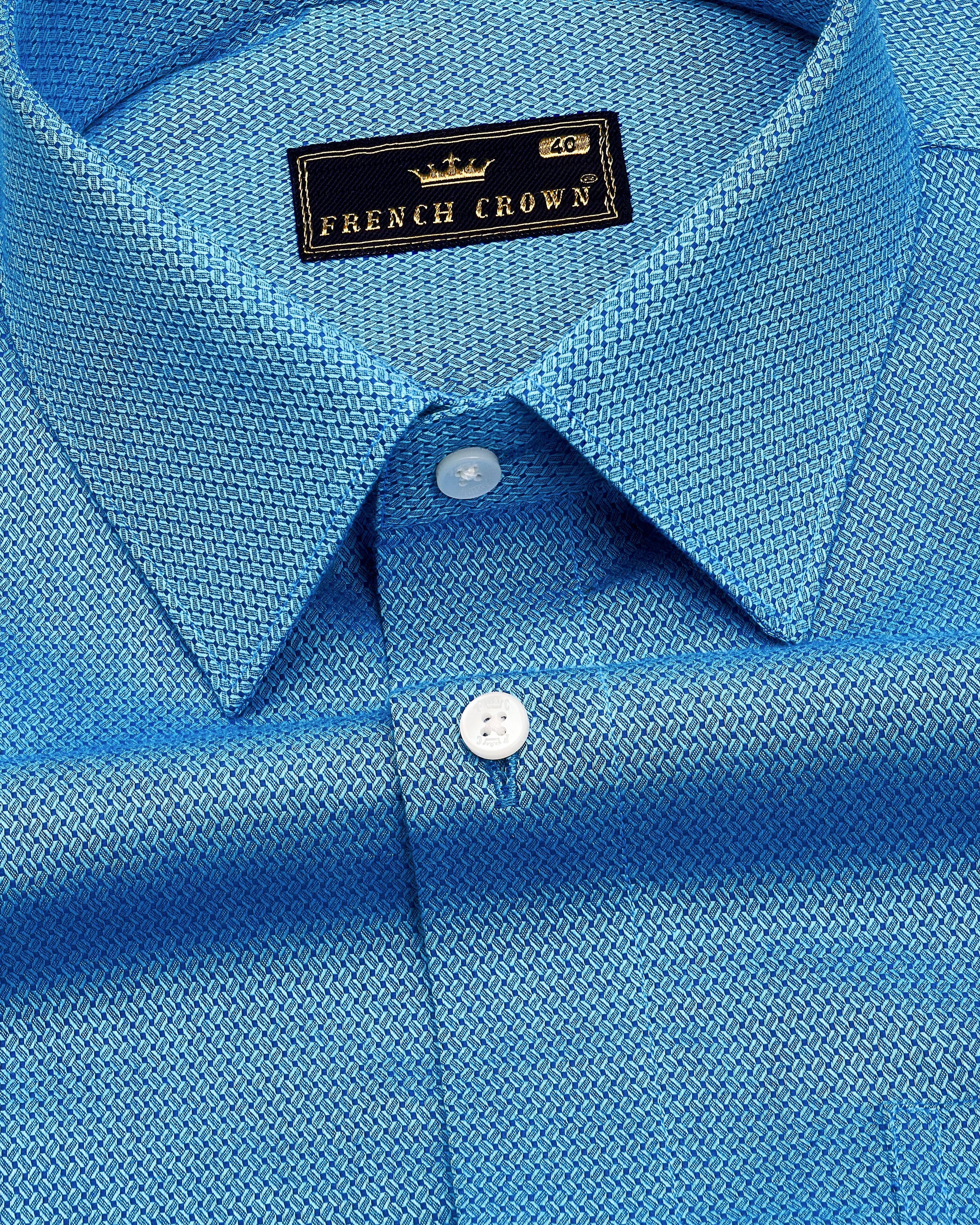 Curious Blue Dobby Textured Premium Giza Cotton Shirt 9141-38,9141-H-38,9141-39,9141-H-39,9141-40,9141-H-40,9141-42,9141-H-42,9141-44,9141-H-44,9141-46,9141-H-46,9141-48,9141-H-48,9141-50,9141-H-50,9141-52,9141-H-52