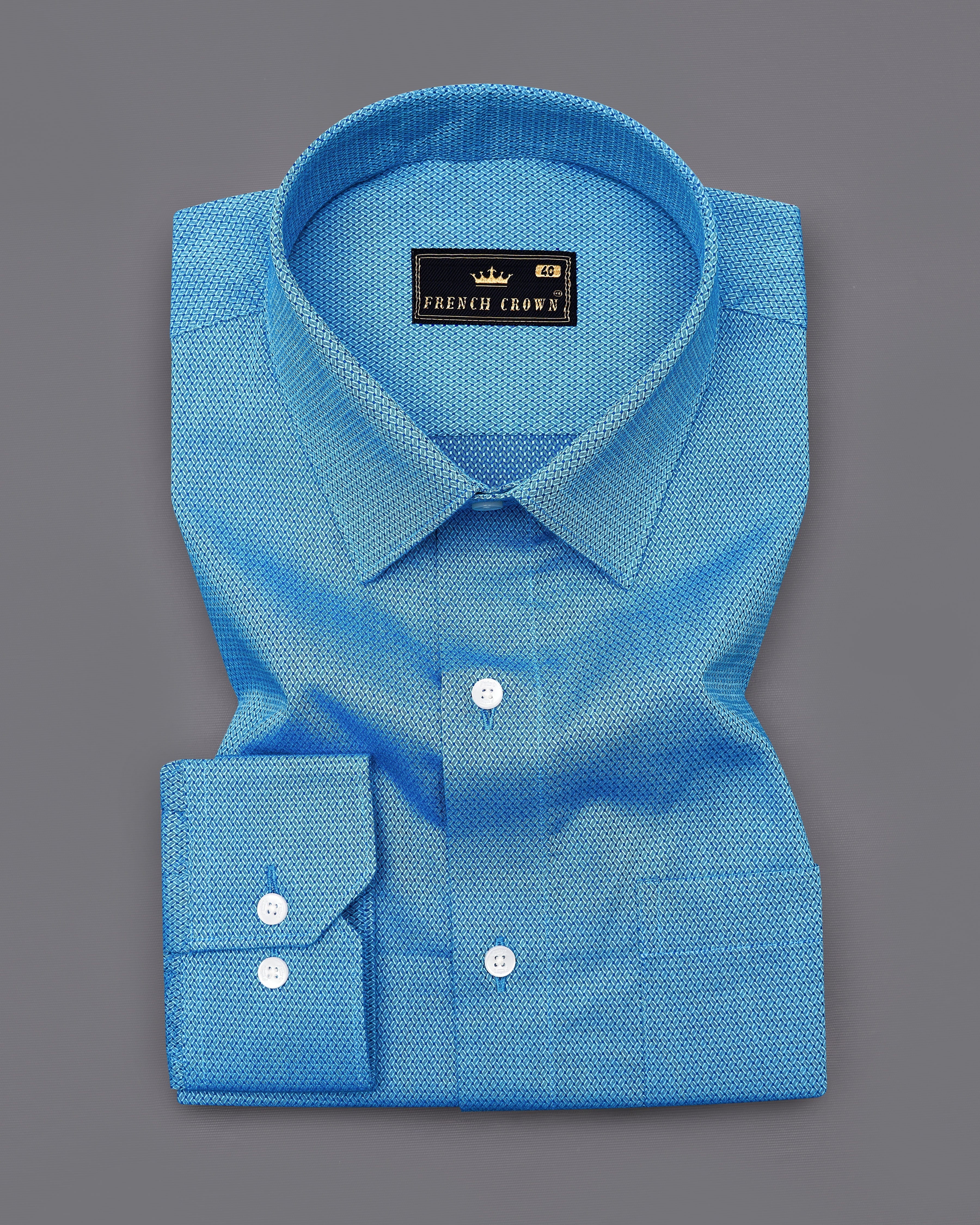 Curious Blue Dobby Textured Premium Giza Cotton Shirt 9141-38,9141-H-38,9141-39,9141-H-39,9141-40,9141-H-40,9141-42,9141-H-42,9141-44,9141-H-44,9141-46,9141-H-46,9141-48,9141-H-48,9141-50,9141-H-50,9141-52,9141-H-52