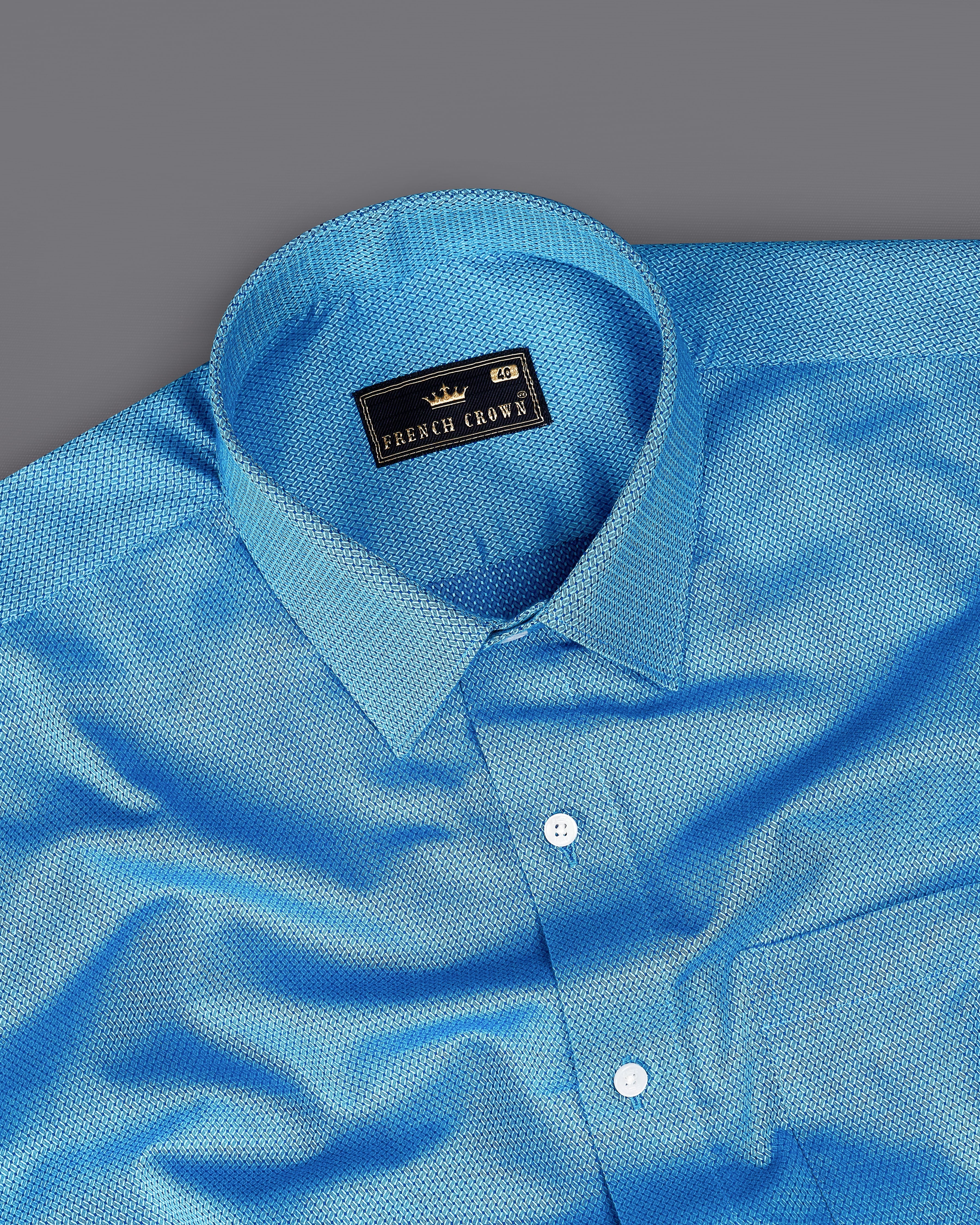 Curious Blue Dobby Textured Premium Giza Cotton Shirt 9141-38,9141-H-38,9141-39,9141-H-39,9141-40,9141-H-40,9141-42,9141-H-42,9141-44,9141-H-44,9141-46,9141-H-46,9141-48,9141-H-48,9141-50,9141-H-50,9141-52,9141-H-52