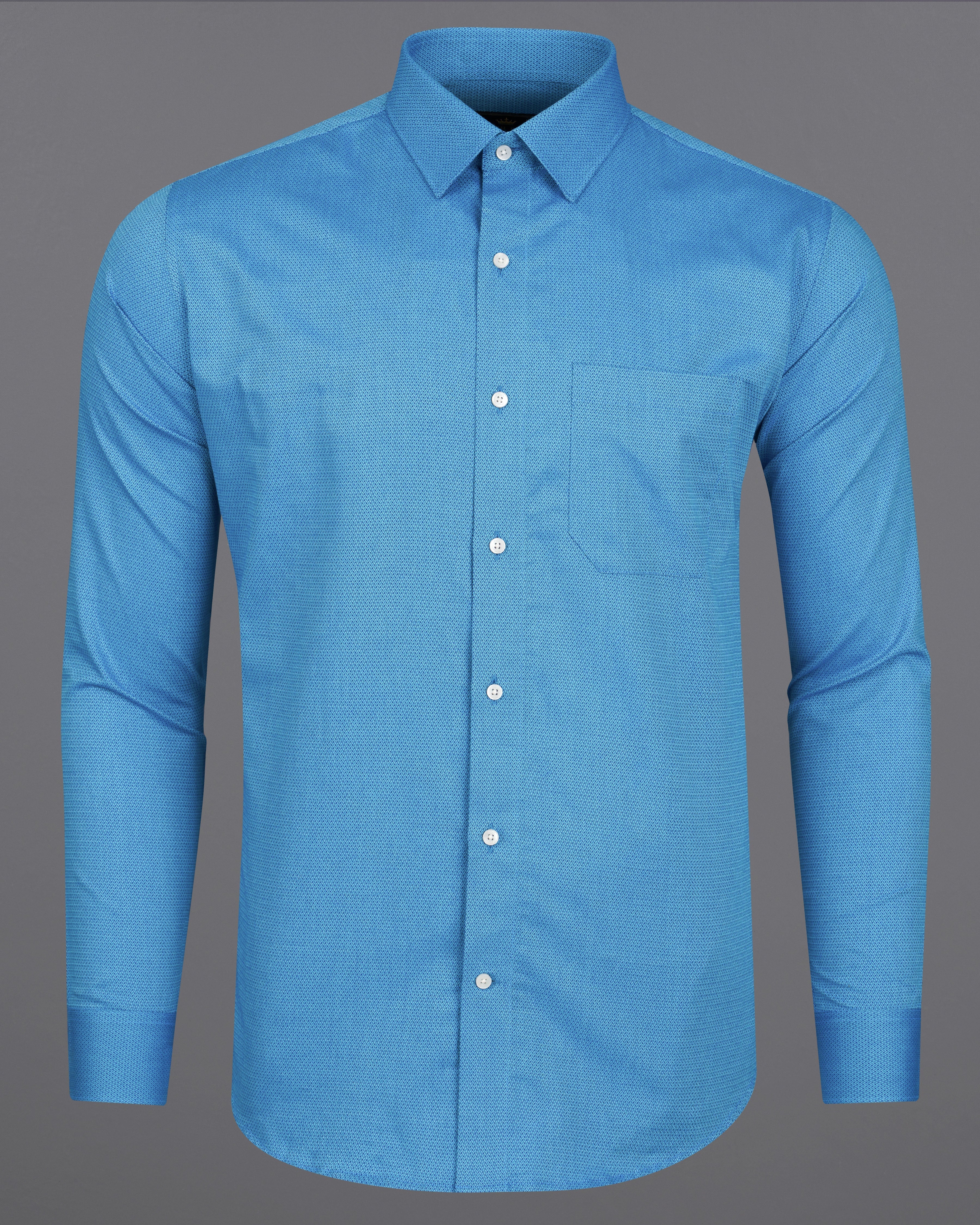 Curious Blue Dobby Textured Premium Giza Cotton Shirt 9141-38,9141-H-38,9141-39,9141-H-39,9141-40,9141-H-40,9141-42,9141-H-42,9141-44,9141-H-44,9141-46,9141-H-46,9141-48,9141-H-48,9141-50,9141-H-50,9141-52,9141-H-52