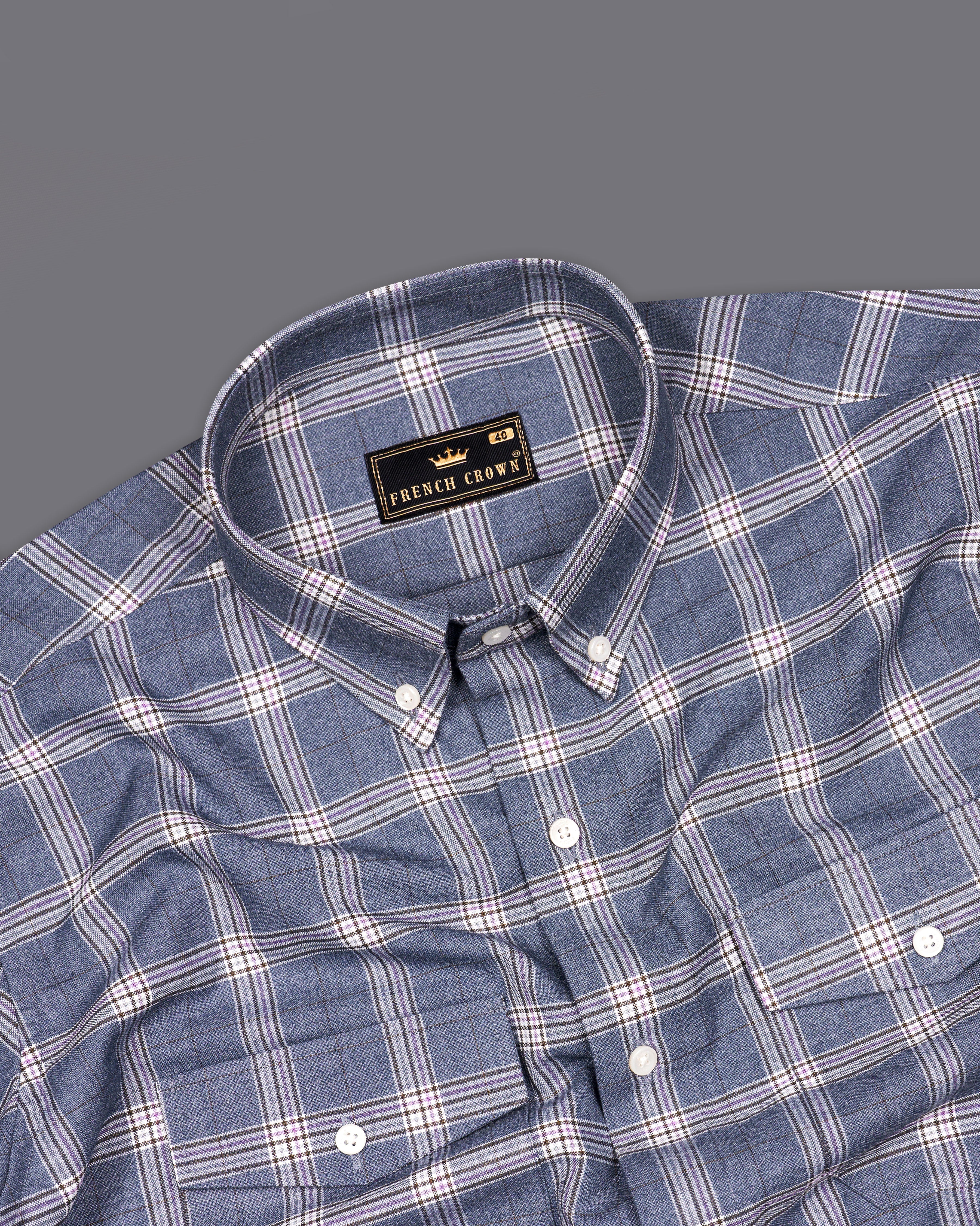 Comet Gray Checkered Royal Oxford Overshirt/Shacket