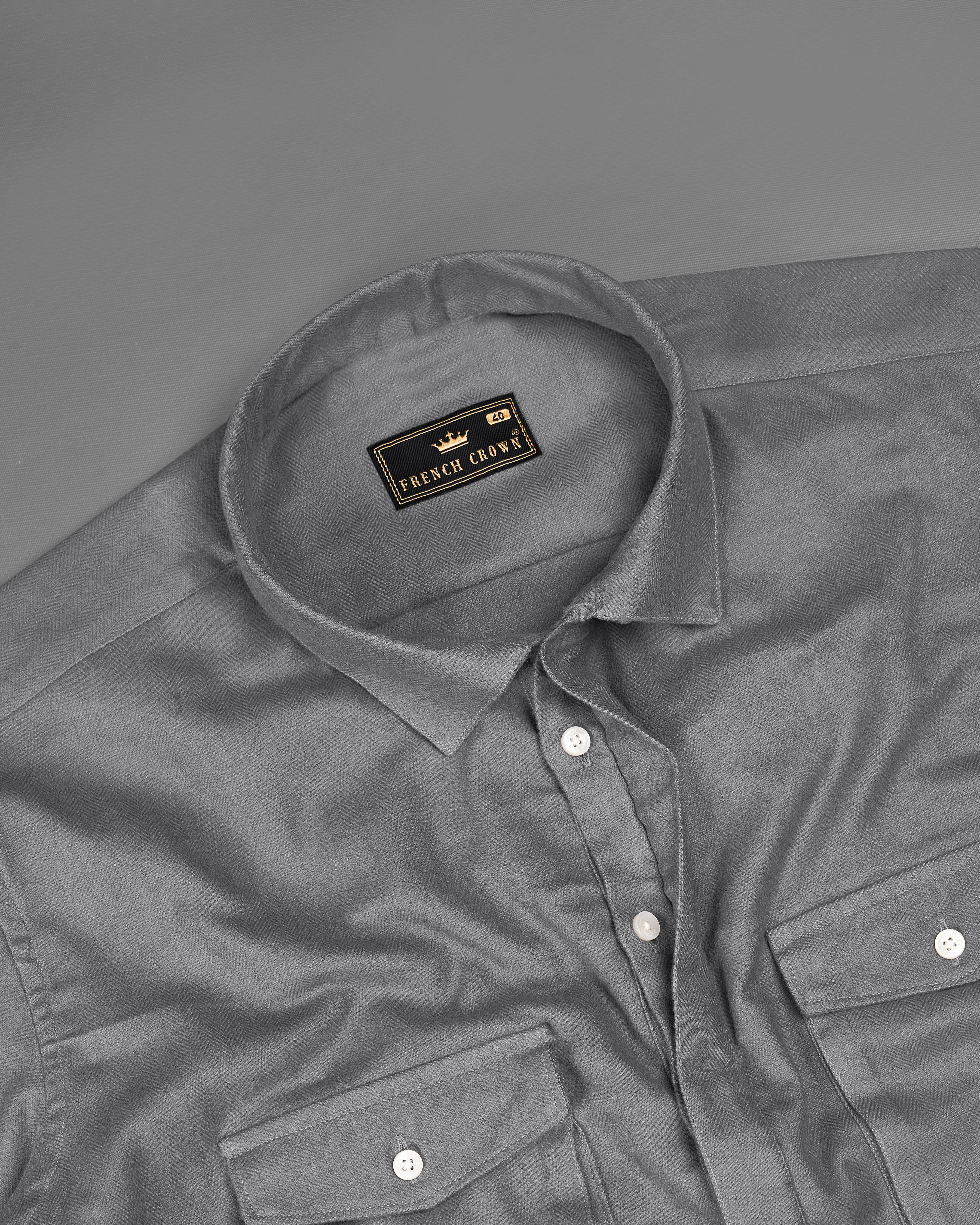 Flint Gray Flannel Designer Shirt 9185-P287-38,9185-P287-H-38,9185-P287-39,9185-P287-H-39,9185-P287-40,9185-P287-H-40,9185-P287-42,9185-P287-H-42,9185-P287-44,9185-P287-H-44,9185-P287-46,9185-P287-H-46,9185-P287-48,9185-P287-H-48,9185-P287-50,9185-P287-H-50,9185-P287-52,9185-P287-H-52