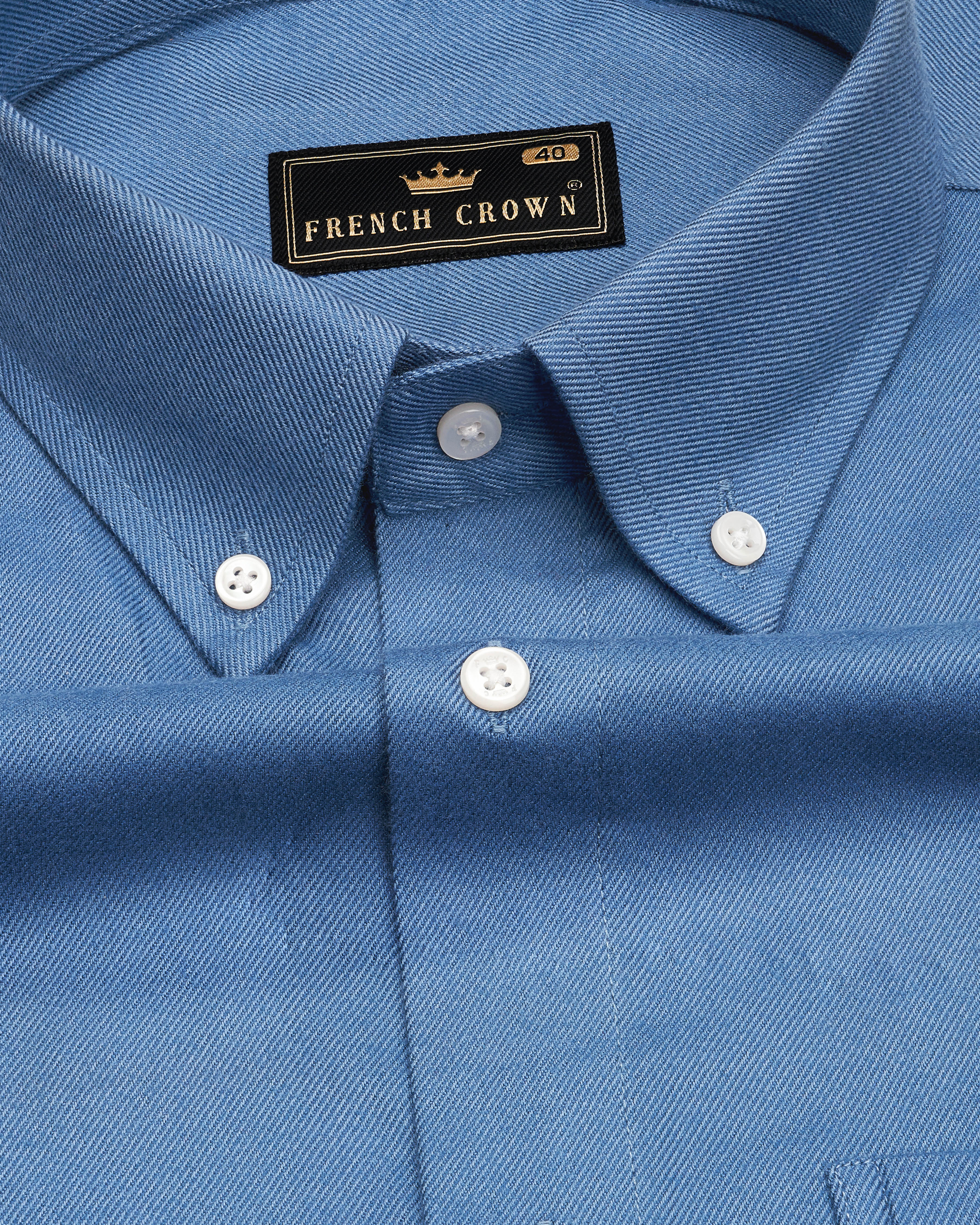 Waikawa Blue Twill Premium Cotton Shirt