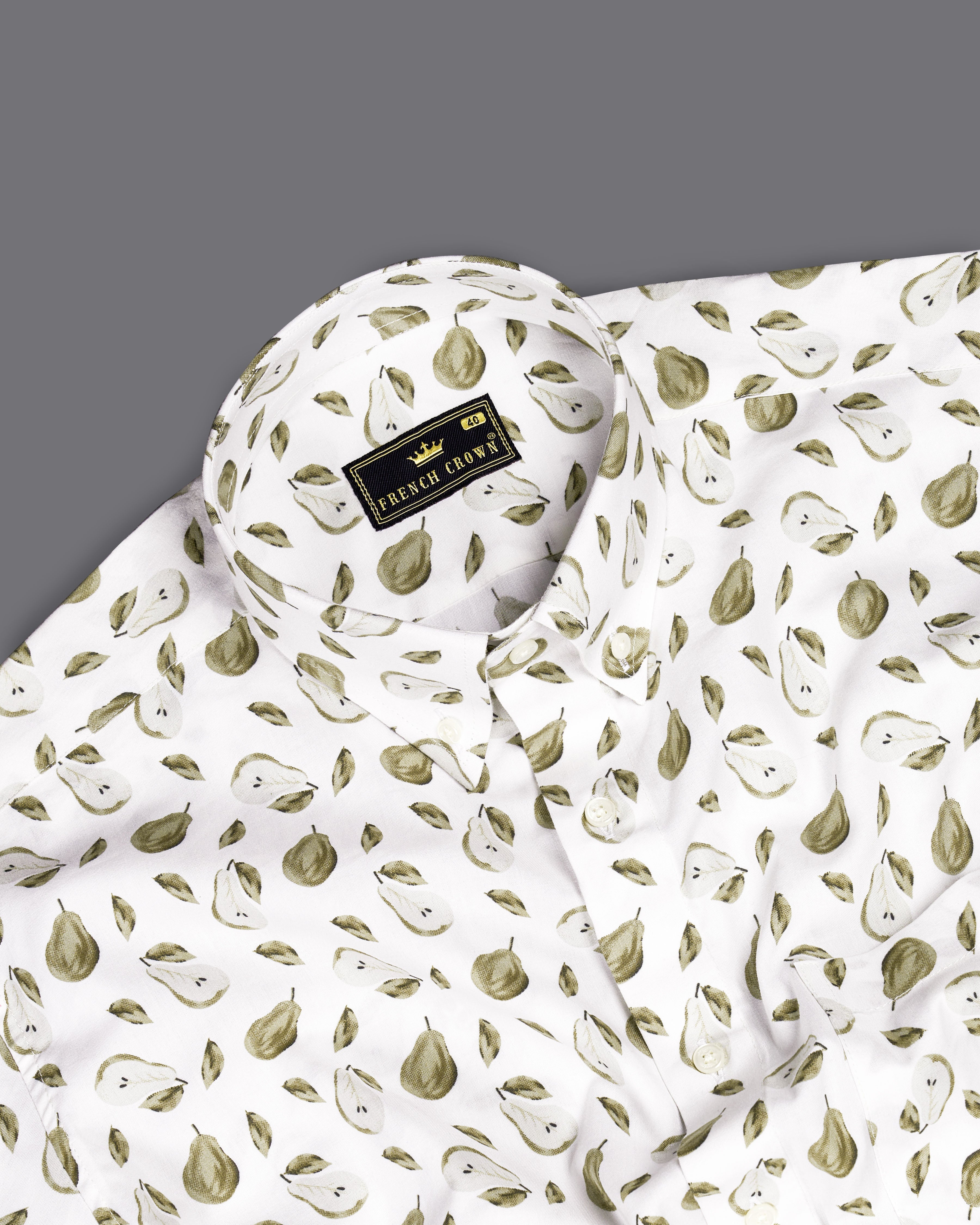 Bright white with Clay Creek Green Papaya Printed Premium Cotton Shirt9227-BD-38,9227-BD-H-38,9227-BD-39,9227-BD-H-39,9227-BD-40,9227-BD-H-40,9227-BD-42,9227-BD-H-42,9227-BD-44,9227-BD-H-44,9227-BD-46,9227-BD-H-46,9227-BD-48,9227-BD-H-48,9227-BD-50,9227-BD-H-50,9227-BD-52,9227-BD-H-52