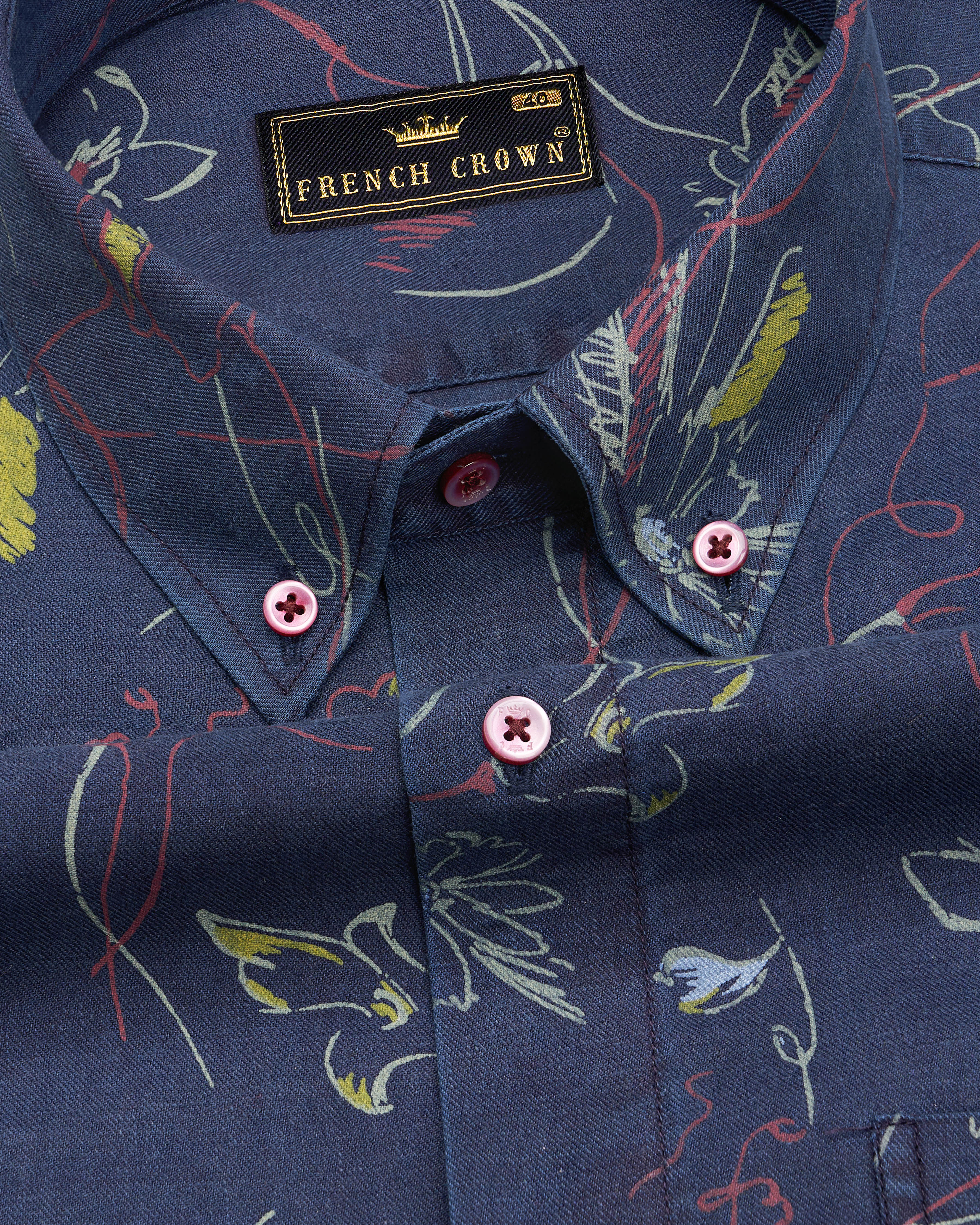 Martinique Blue Floral Textured With Maroon Buttondown Denim Shirt 9264-BD-MN-38,9264-BD-MN-H-38,9264-BD-MN-39,9264-BD-MN-H-39,9264-BD-MN-40,9264-BD-MN-H-40,9264-BD-MN-42,9264-BD-MN-H-42,9264-BD-MN-44,9264-BD-MN-H-44,9264-BD-MN-46,9264-BD-MN-H-46,9264-BD-MN-48,9264-BD-MN-H-48,9264-BD-MN-50,9264-BD-MN-H-50,9264-BD-MN-52,9264-BD-MN-H-52