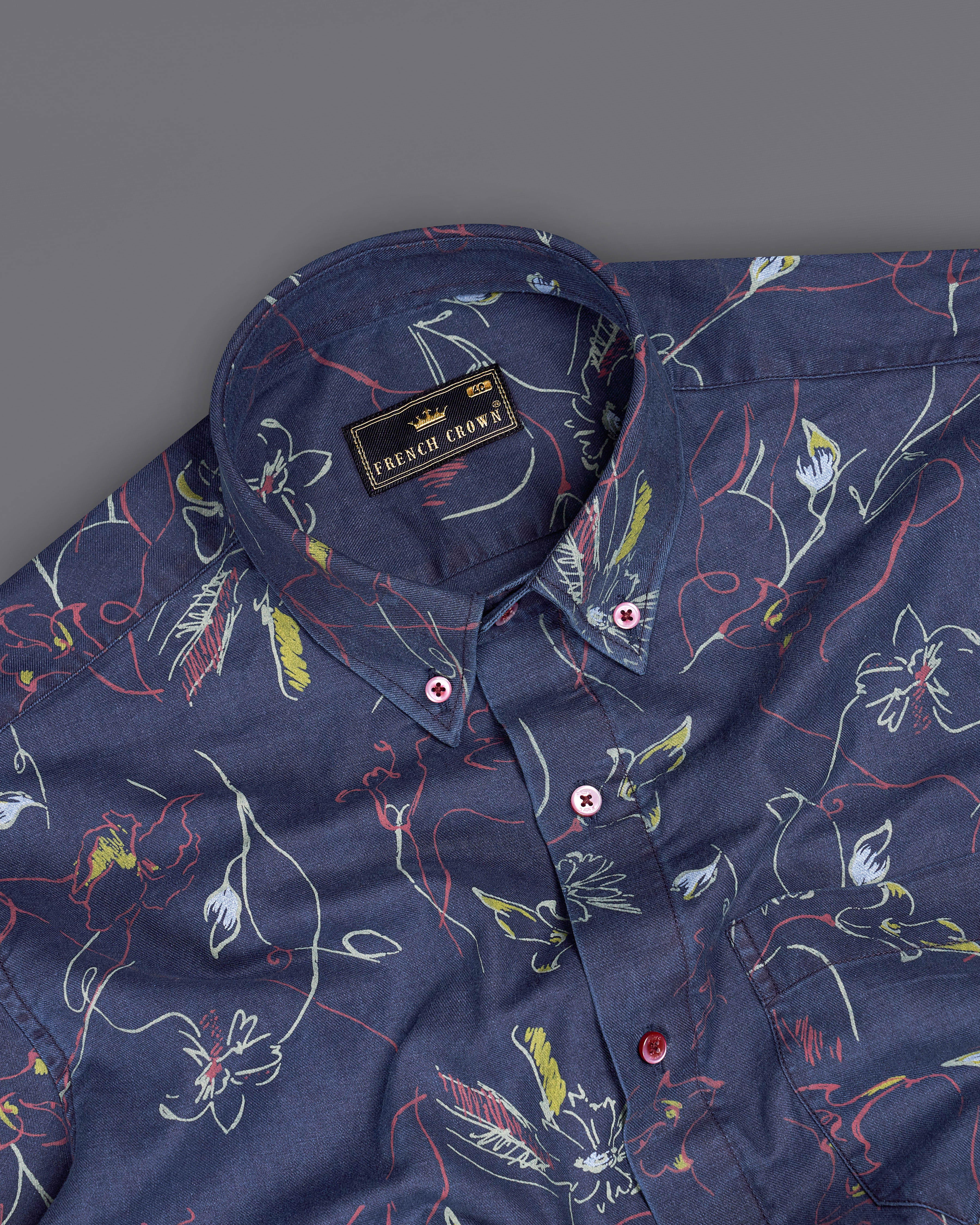 Martinique Blue Floral Textured With Maroon Buttondown Denim Shirt 9264-BD-MN-38,9264-BD-MN-H-38,9264-BD-MN-39,9264-BD-MN-H-39,9264-BD-MN-40,9264-BD-MN-H-40,9264-BD-MN-42,9264-BD-MN-H-42,9264-BD-MN-44,9264-BD-MN-H-44,9264-BD-MN-46,9264-BD-MN-H-46,9264-BD-MN-48,9264-BD-MN-H-48,9264-BD-MN-50,9264-BD-MN-H-50,9264-BD-MN-52,9264-BD-MN-H-52