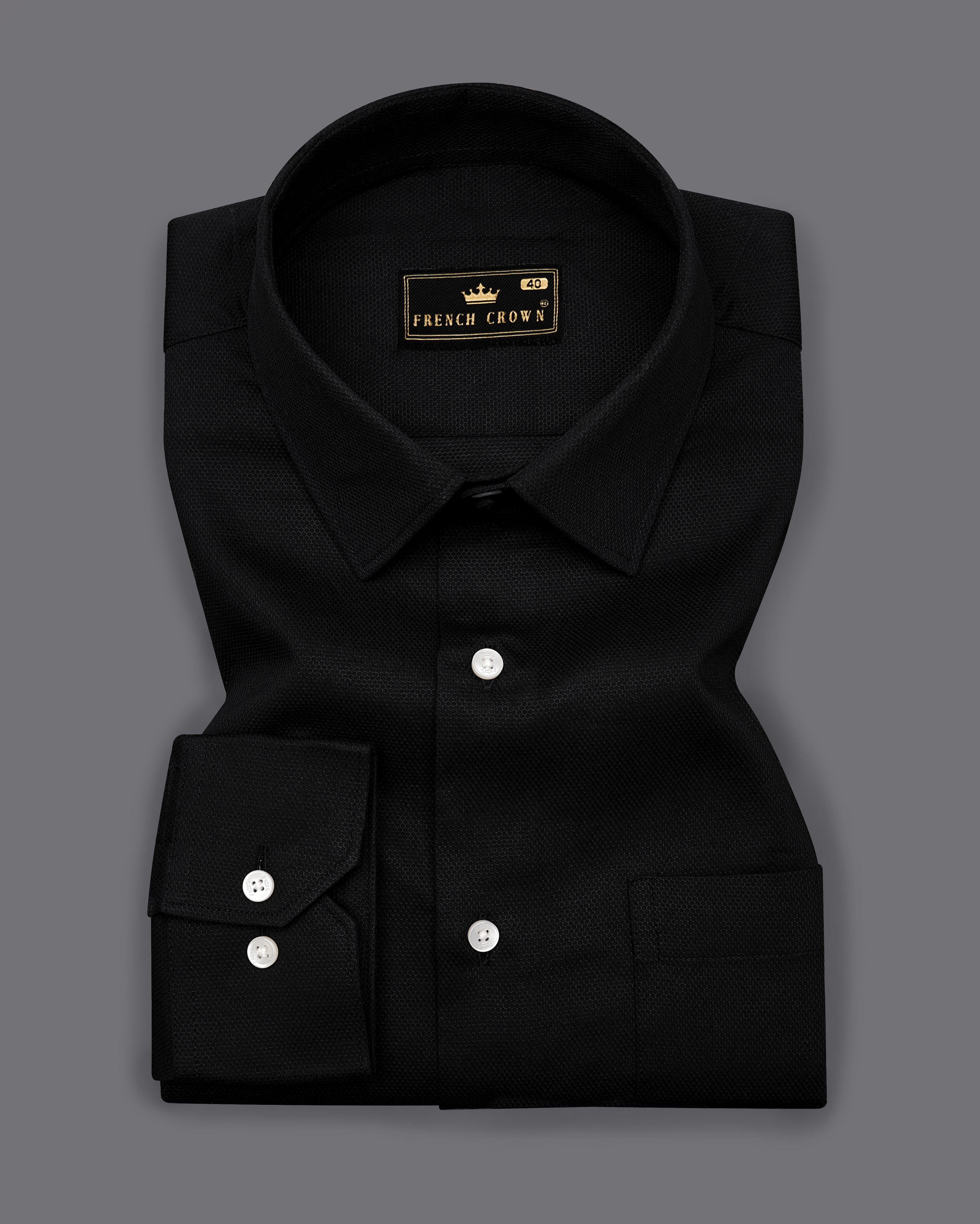 Jade Black Dobby Textured Premium Giza Cotton Shirt 9269-38,9269-H-38,9269-39,9269-H-39,9269-40,9269-H-40,9269-42,9269-H-42,9269-44,9269-H-44,9269-46,9269-H-46,9269-48,9269-H-48,9269-50,9269-H-50,9269-52,9269-H-52