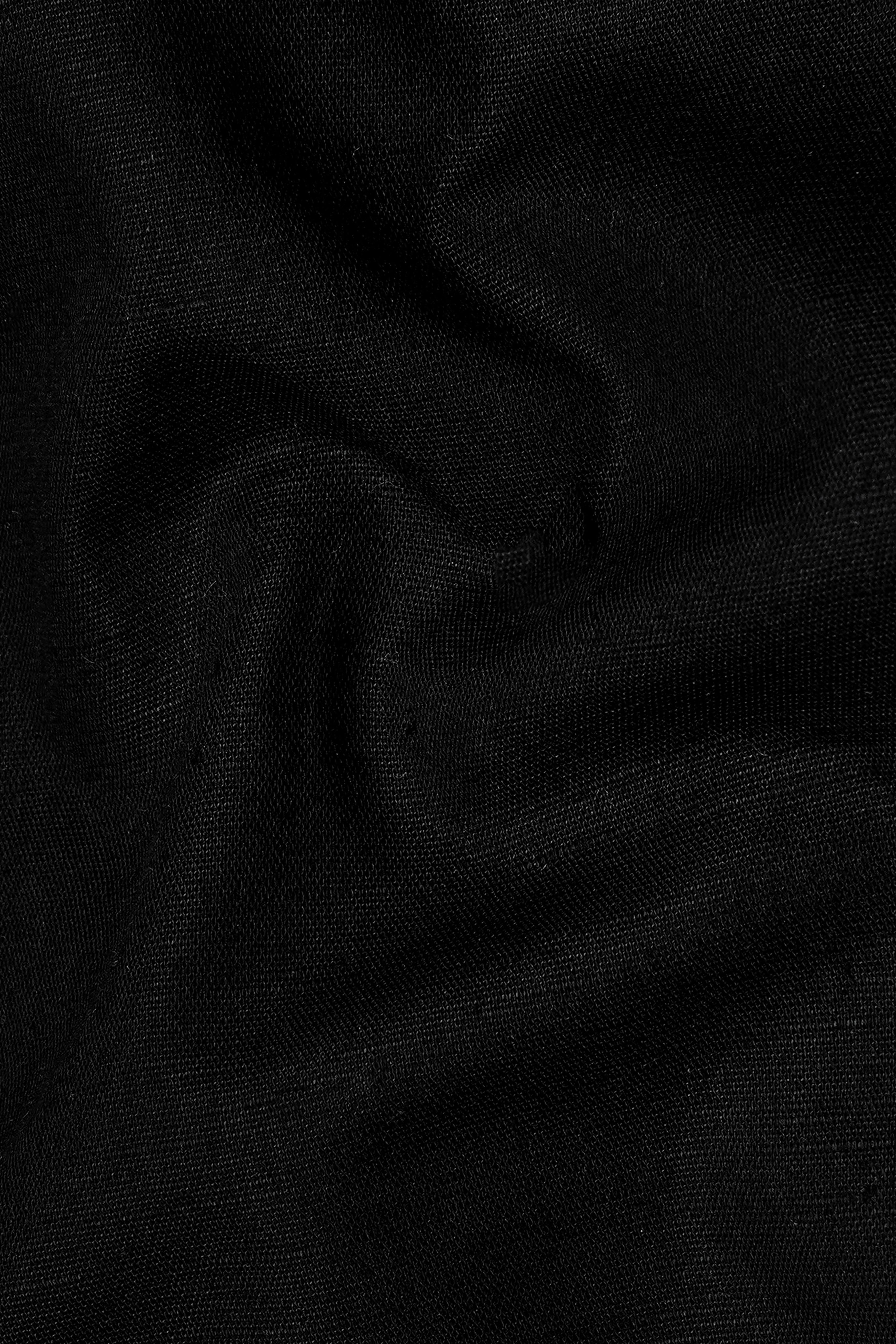 Rich black Corporate Luxury Linen-cotton SHIRT